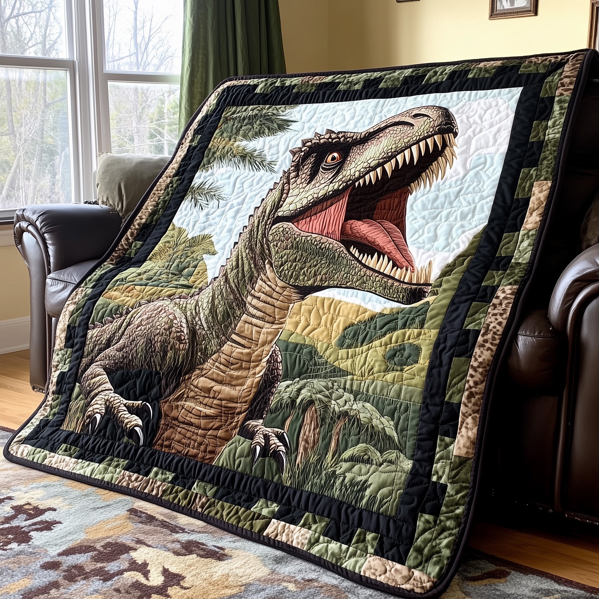 Raptor Dinosaur Quilted Blanket GFTOTL2528