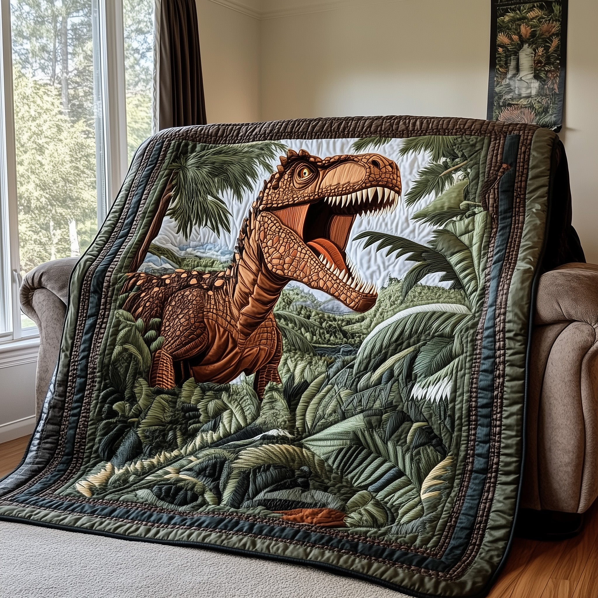 Raptor Dinosaur Quilted Blanket GFTOTL2529