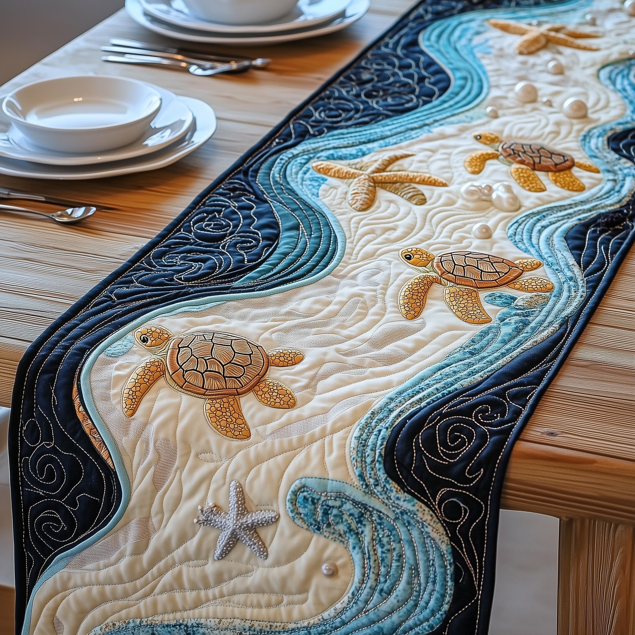 Magical Sea Turtle Quilted Table Runner GFTOTL2541