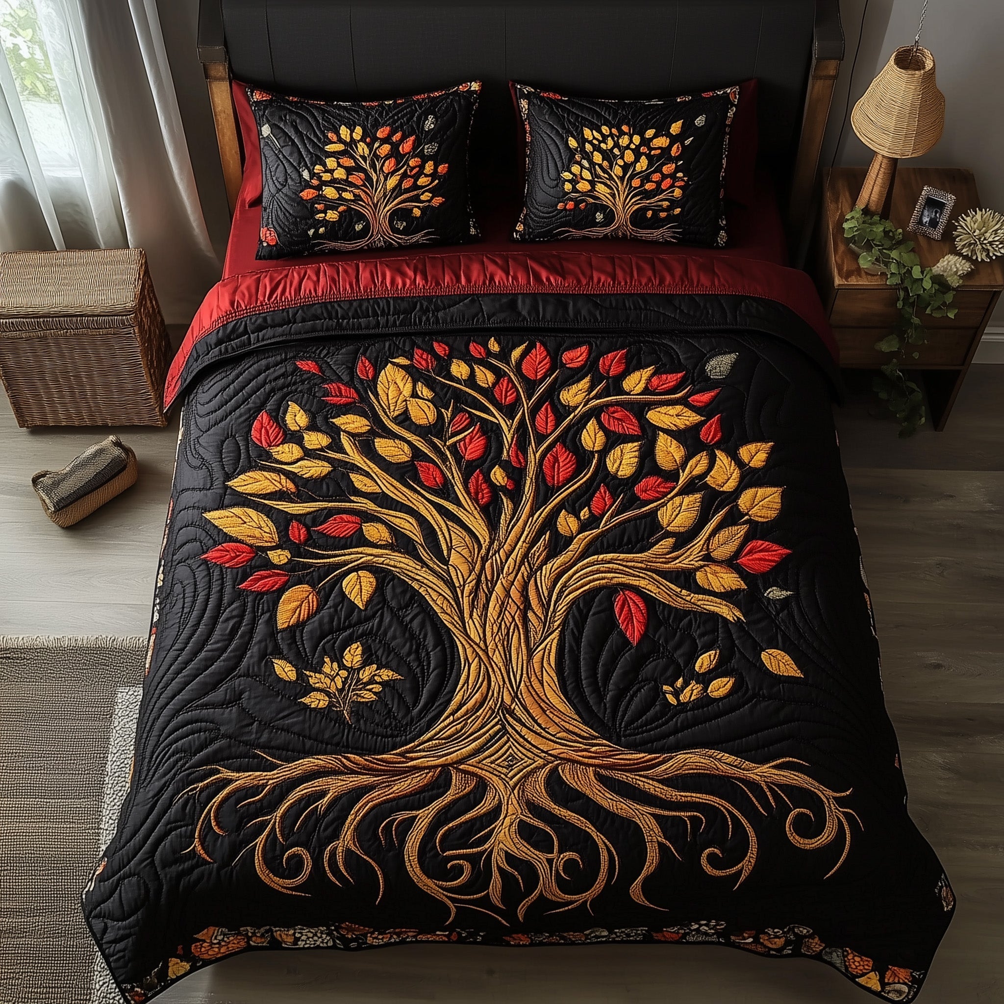 Black History Tree 3-Piece Quilted Bedding Set GFTOTL2555