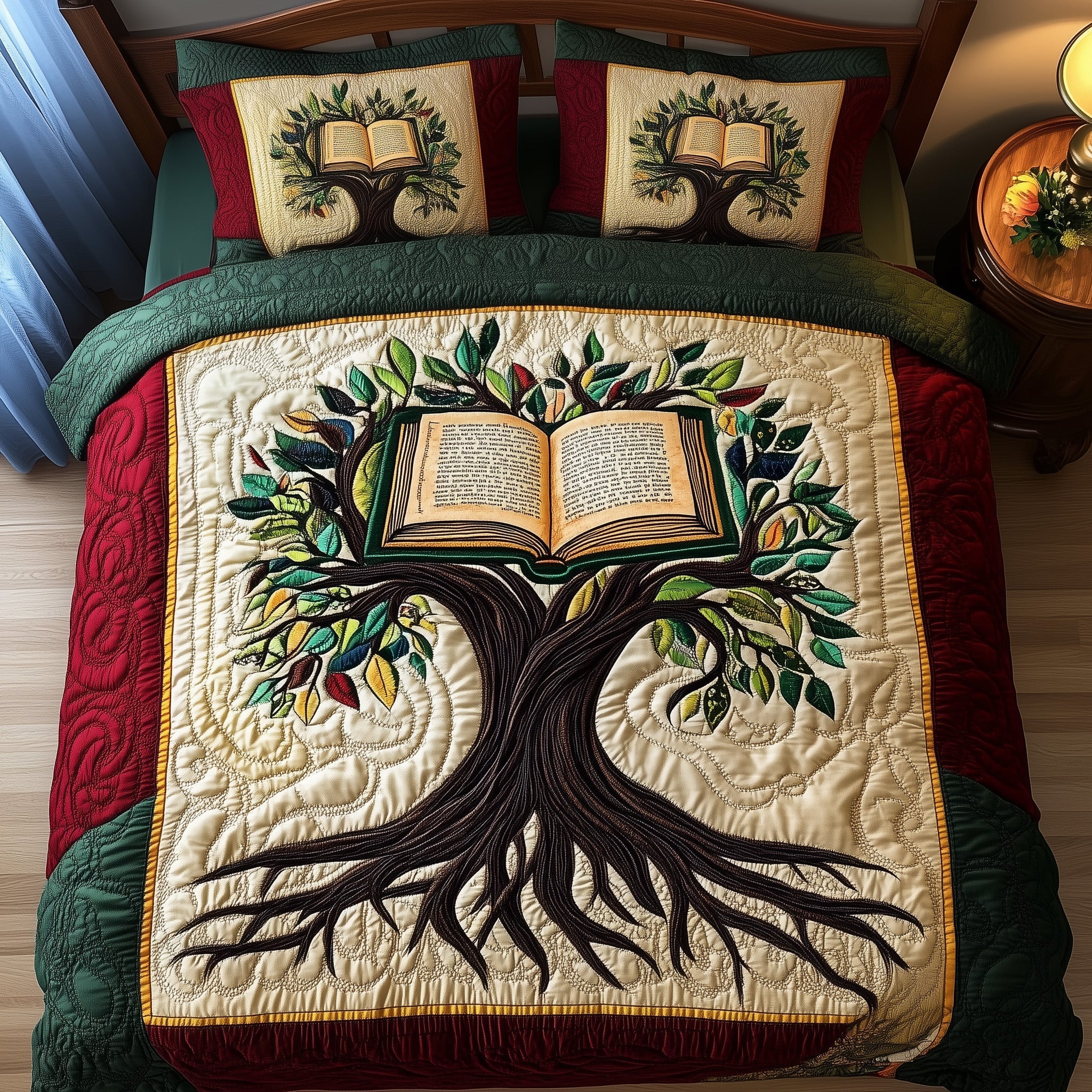 Black History Tree 3-Piece Quilted Bedding Set GFTOTL2556