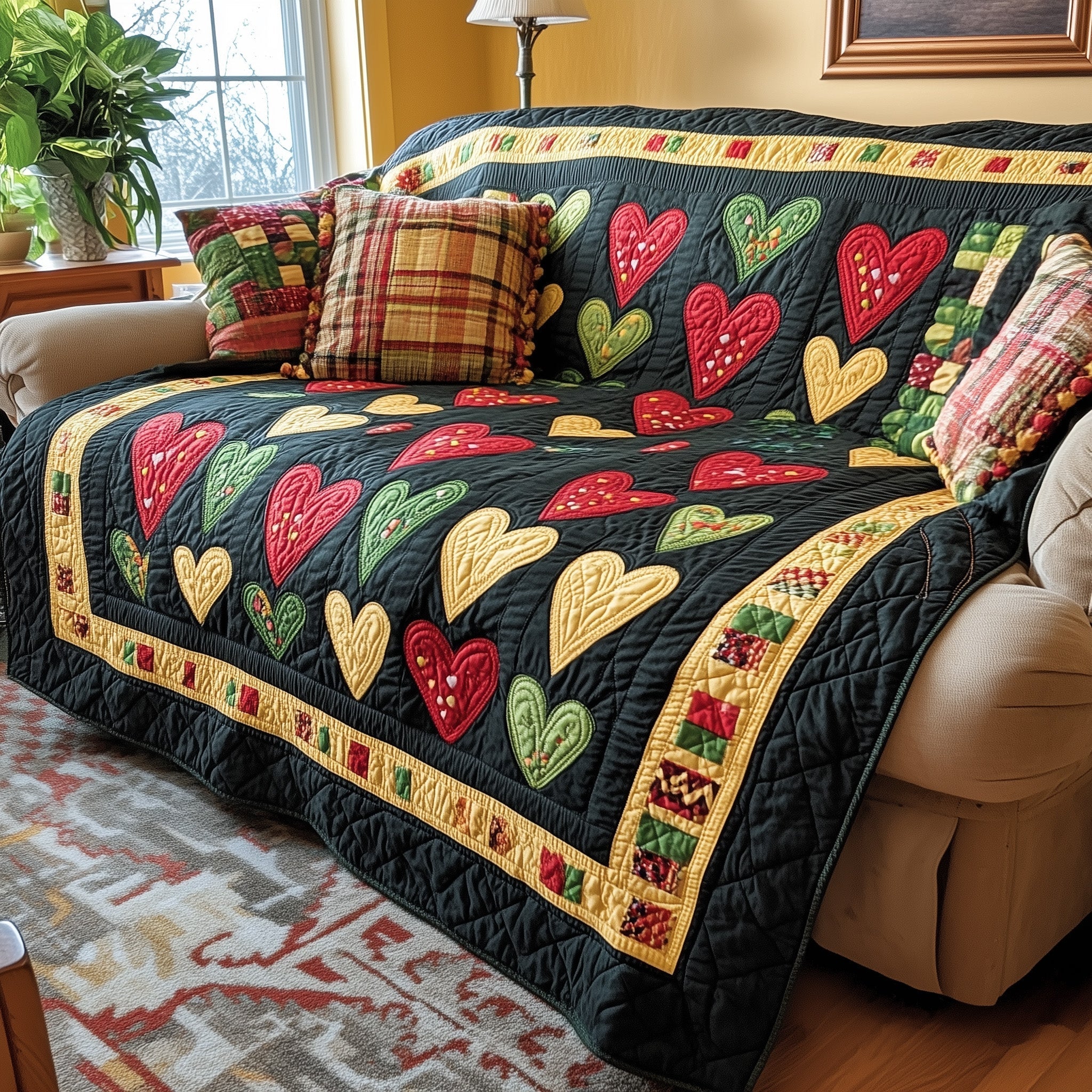Black History Heart Quilted Blanket GFTOTL2564
