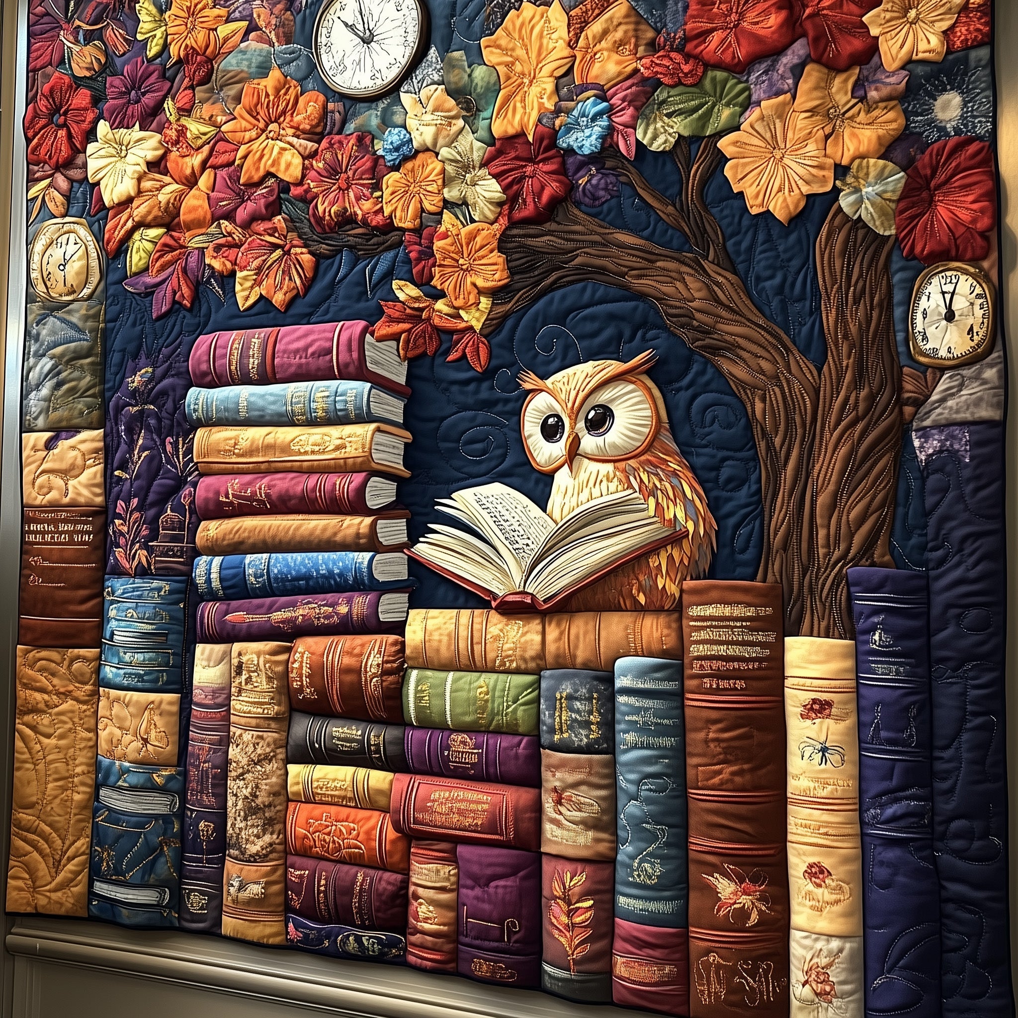 Owl Lady Love Reading Quilted Blanket GFTOTL2981