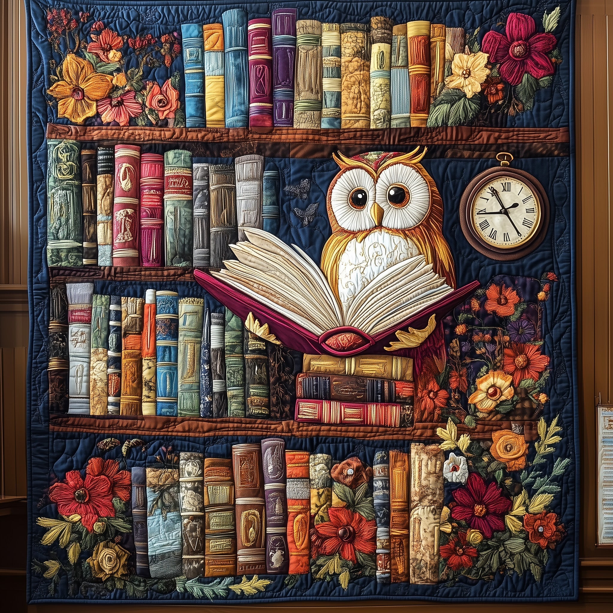 Owl Lady Love Reading Quilted Blanket GFTOTL2985