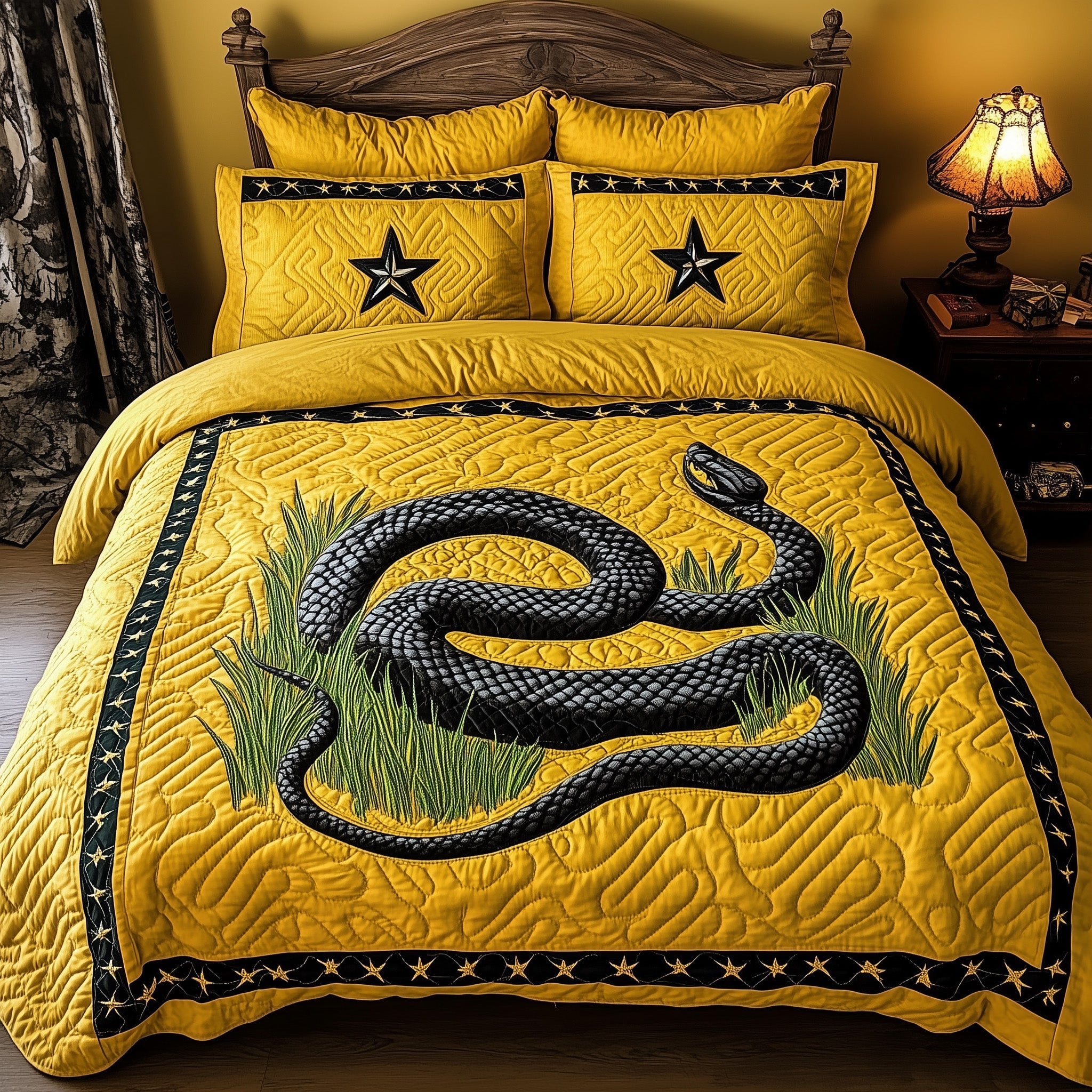 Don't Tread On Me 3-Piece Quilted Bedding Set GFTOTL2996