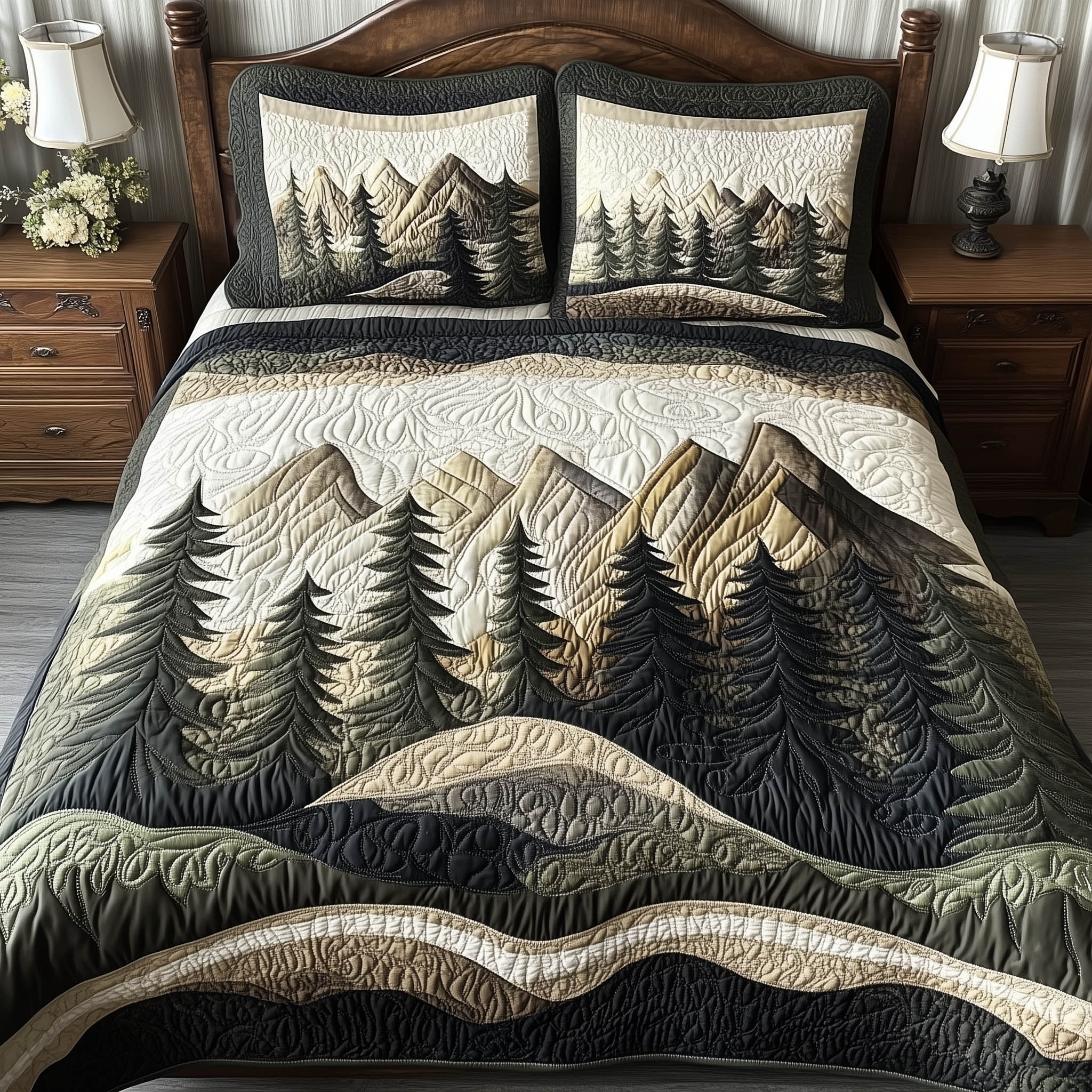 Forest Lodge 3-Piece Quilted Bedding Set GFTOTL2998