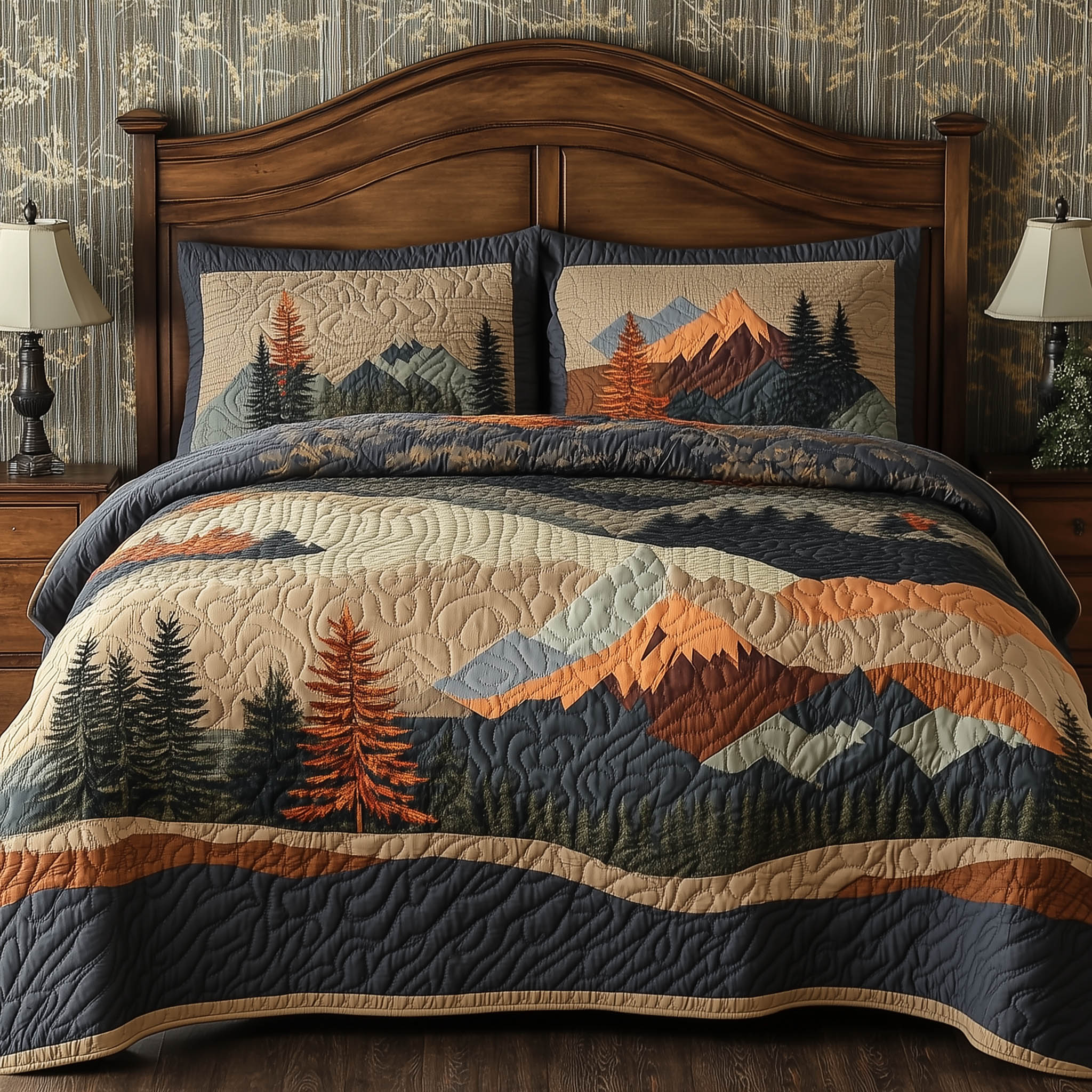 Forest Lodge 3-Piece Quilted Bedding Set GFTOTL3004