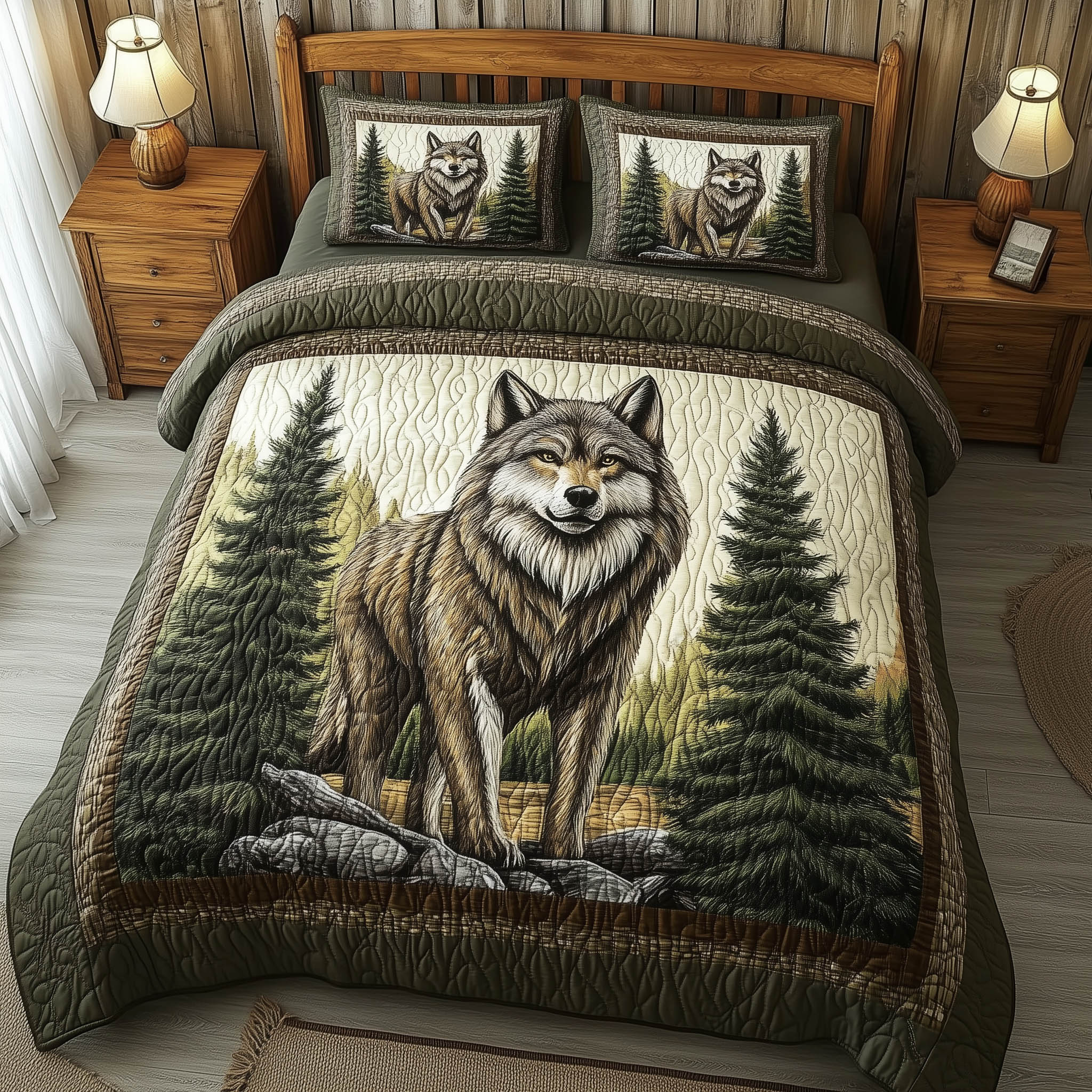 Mountain WildLife 3-Piece Quilted Bedding Set GFTOTL3010