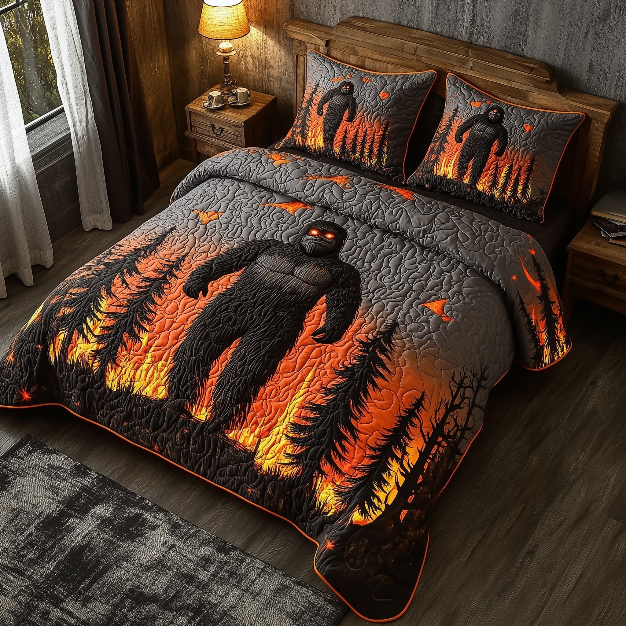 Fiery Flames 3-Piece Quilted Bedding Set GFTOTL3220