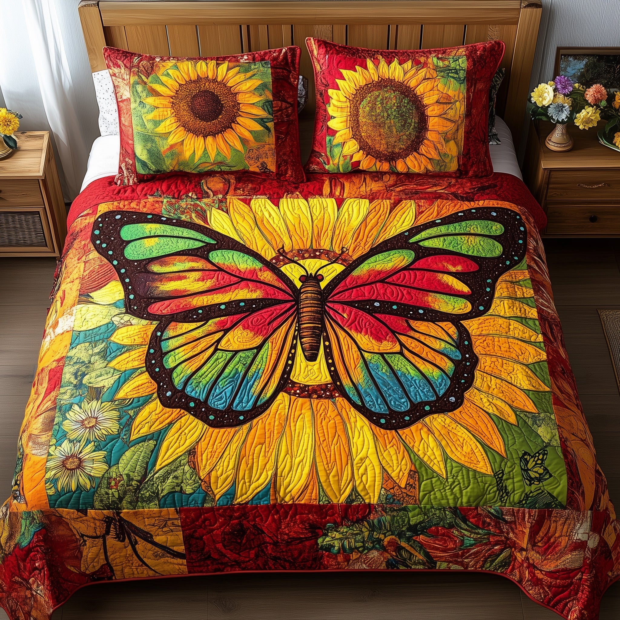 Shining Butterfly 3-Piece Quilted Bedding Set GFTOTL3422