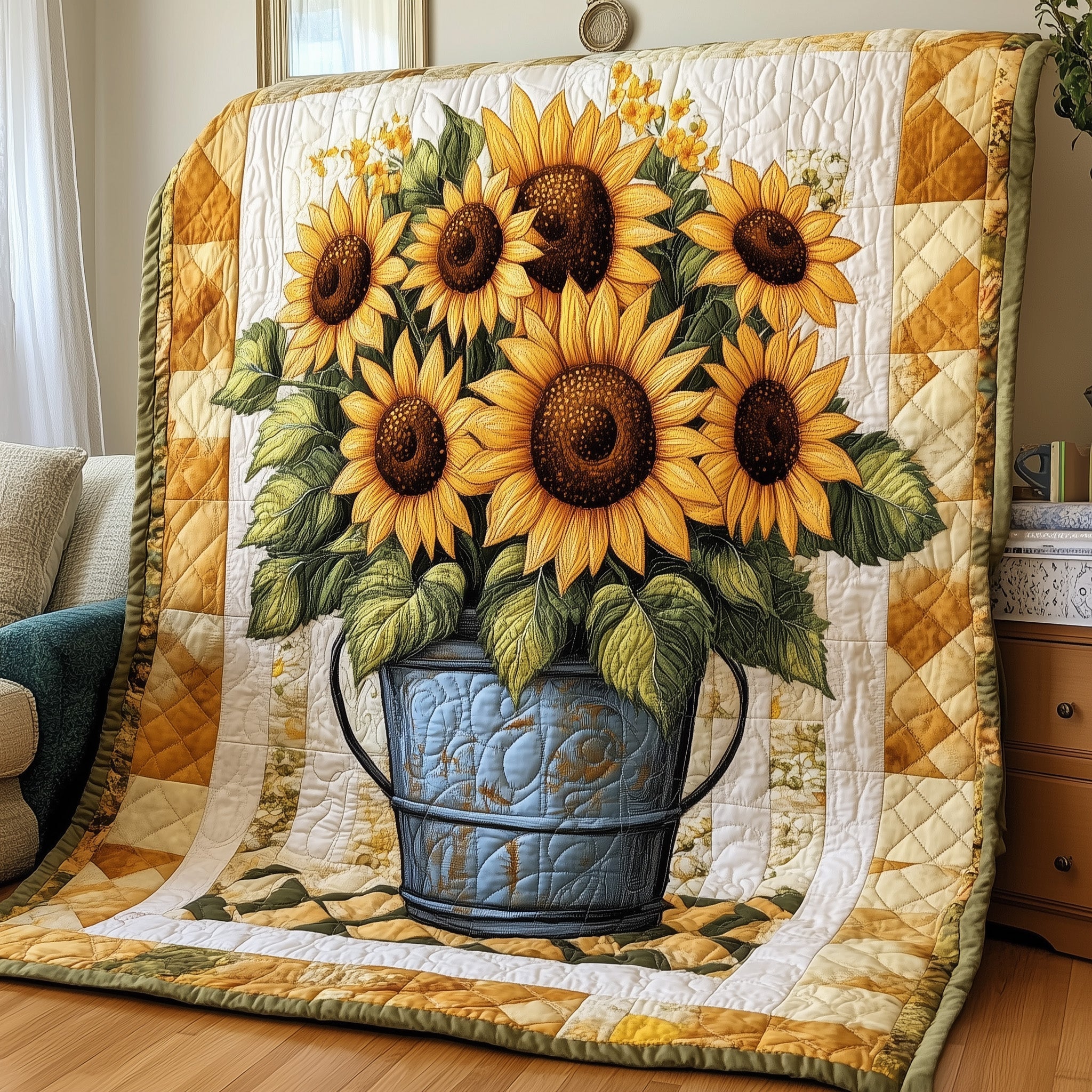 Bouquet of Sunflowers Quilted Blanket GFTOTL3444