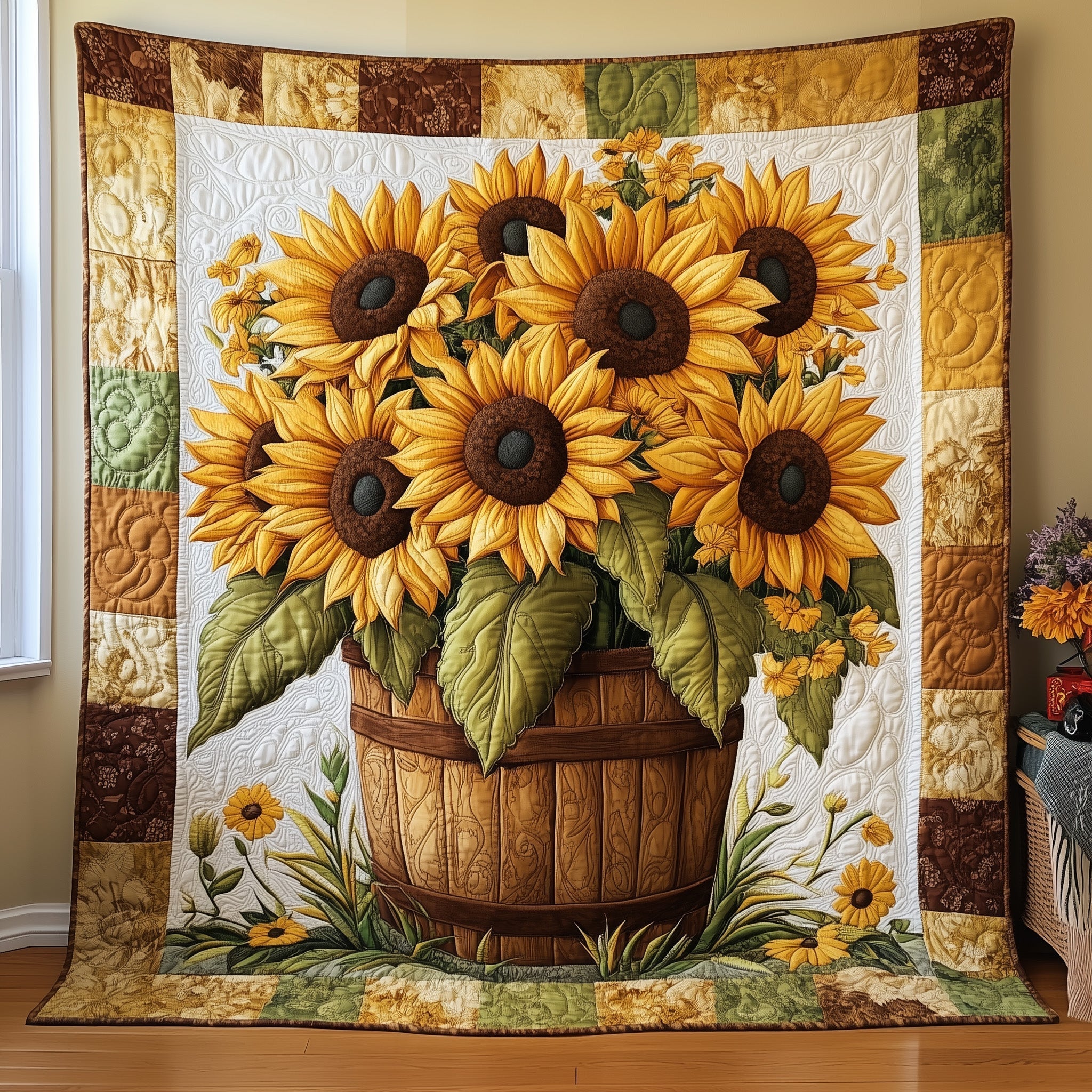 Bouquet of Sunflowers Quilted Blanket GFTOTL3449