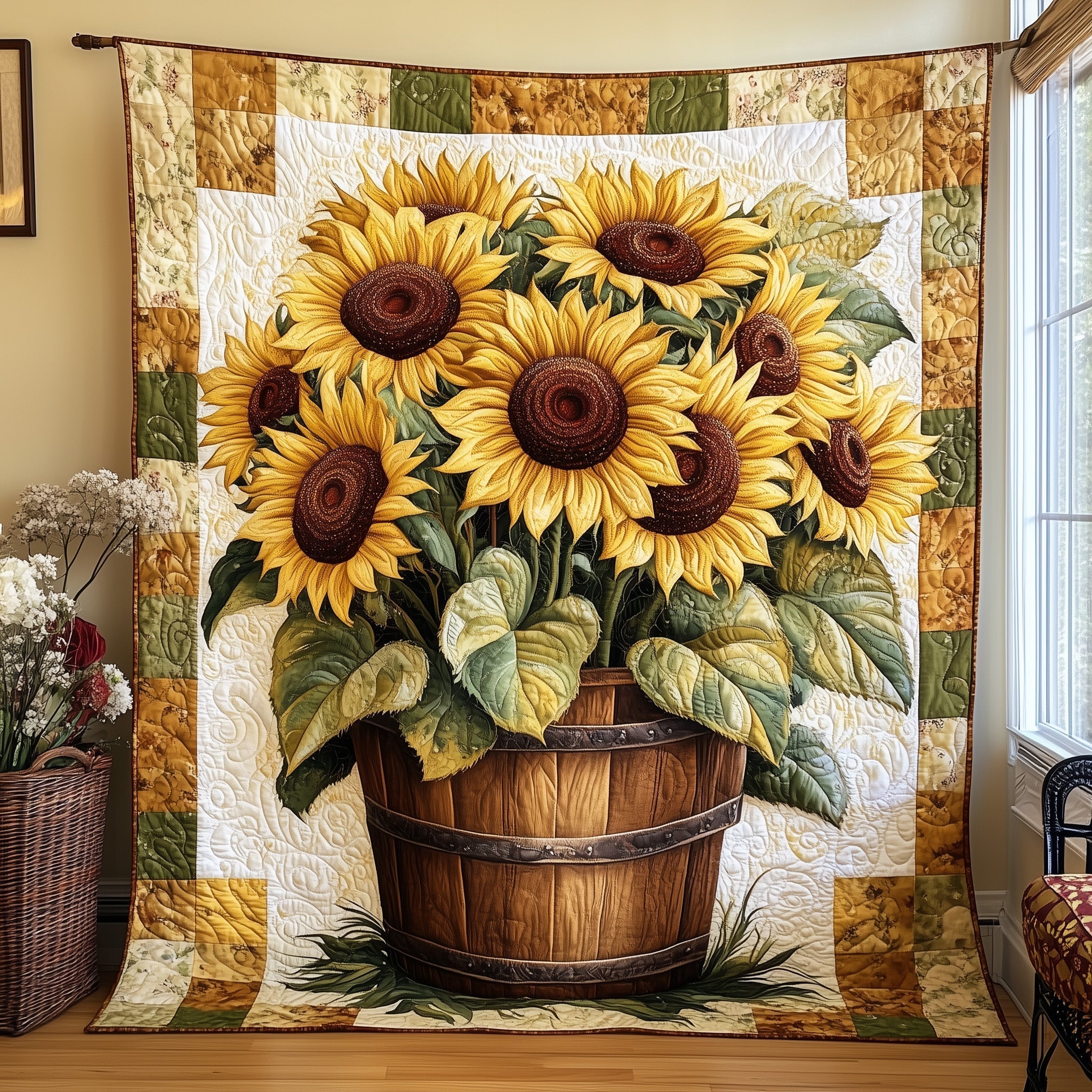 Bouquet of Sunflowers Quilted Blanket GFTOTL3450