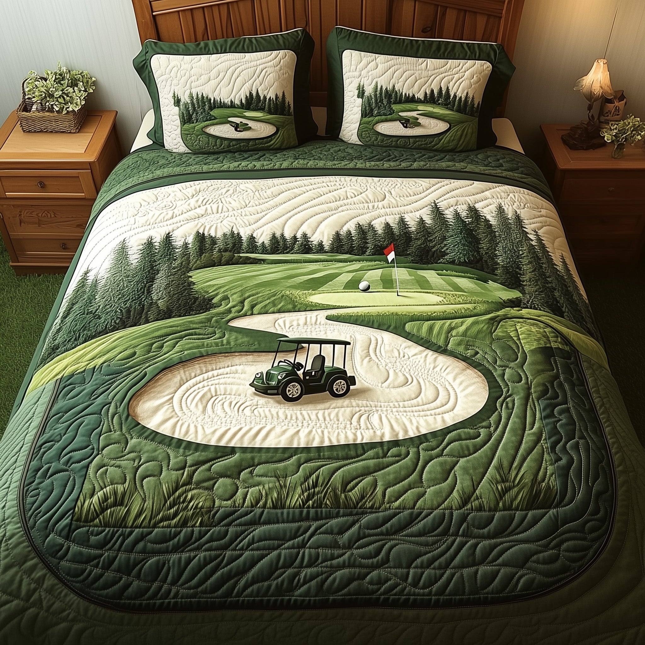 Par for the Night 3-Piece Quilted Bedding Set GFTOTL3509