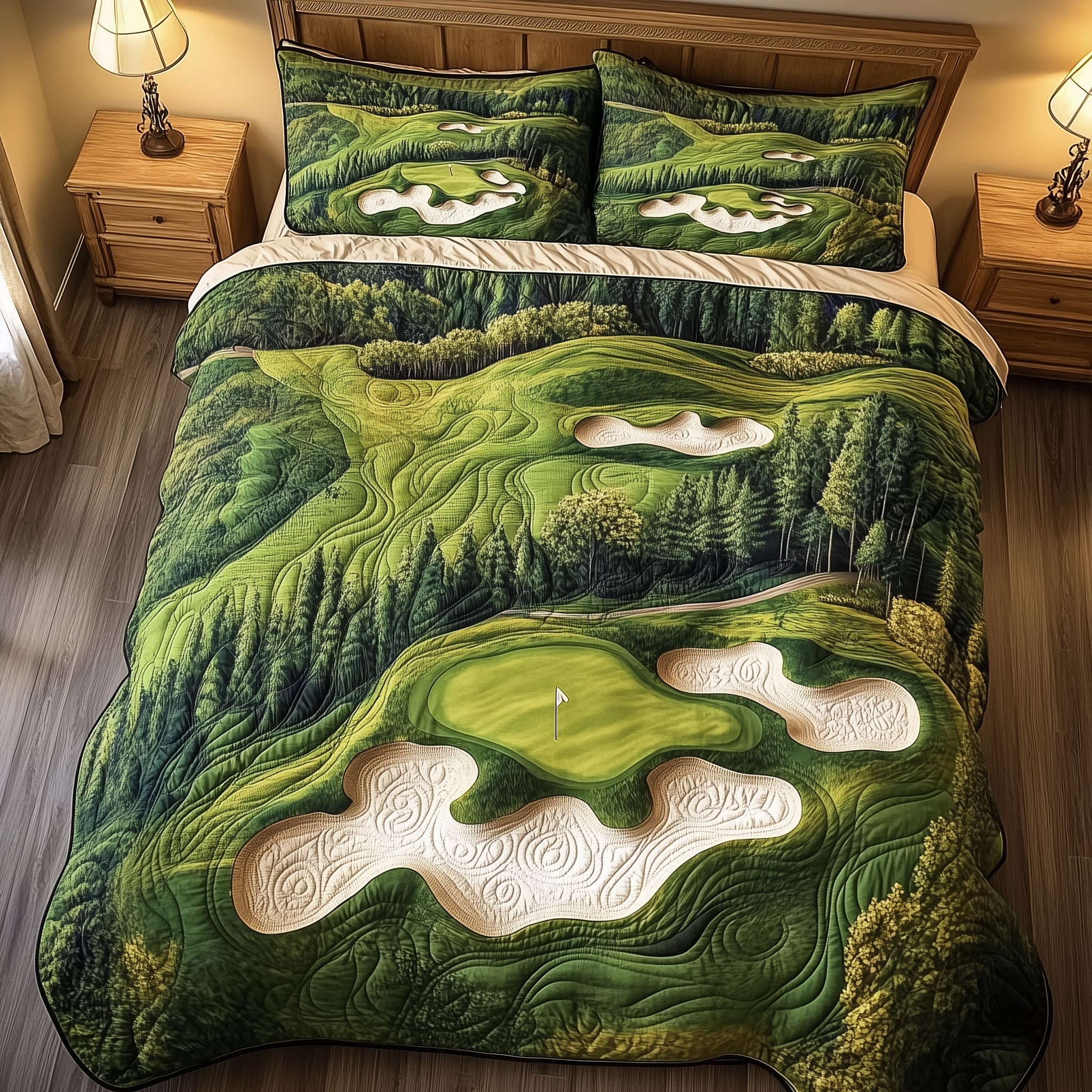 Green Dream 3-Piece Quilted Bedding Set GFTOTL3623