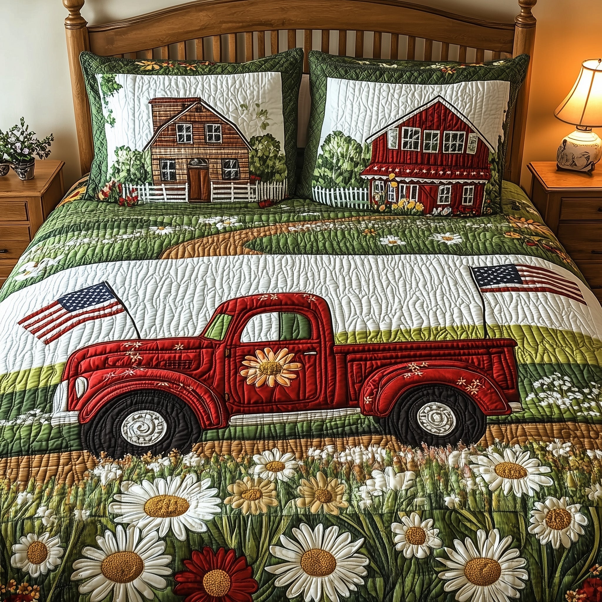 American Joyride 3-Piece Quilted Bedding Set GFTOTL3667