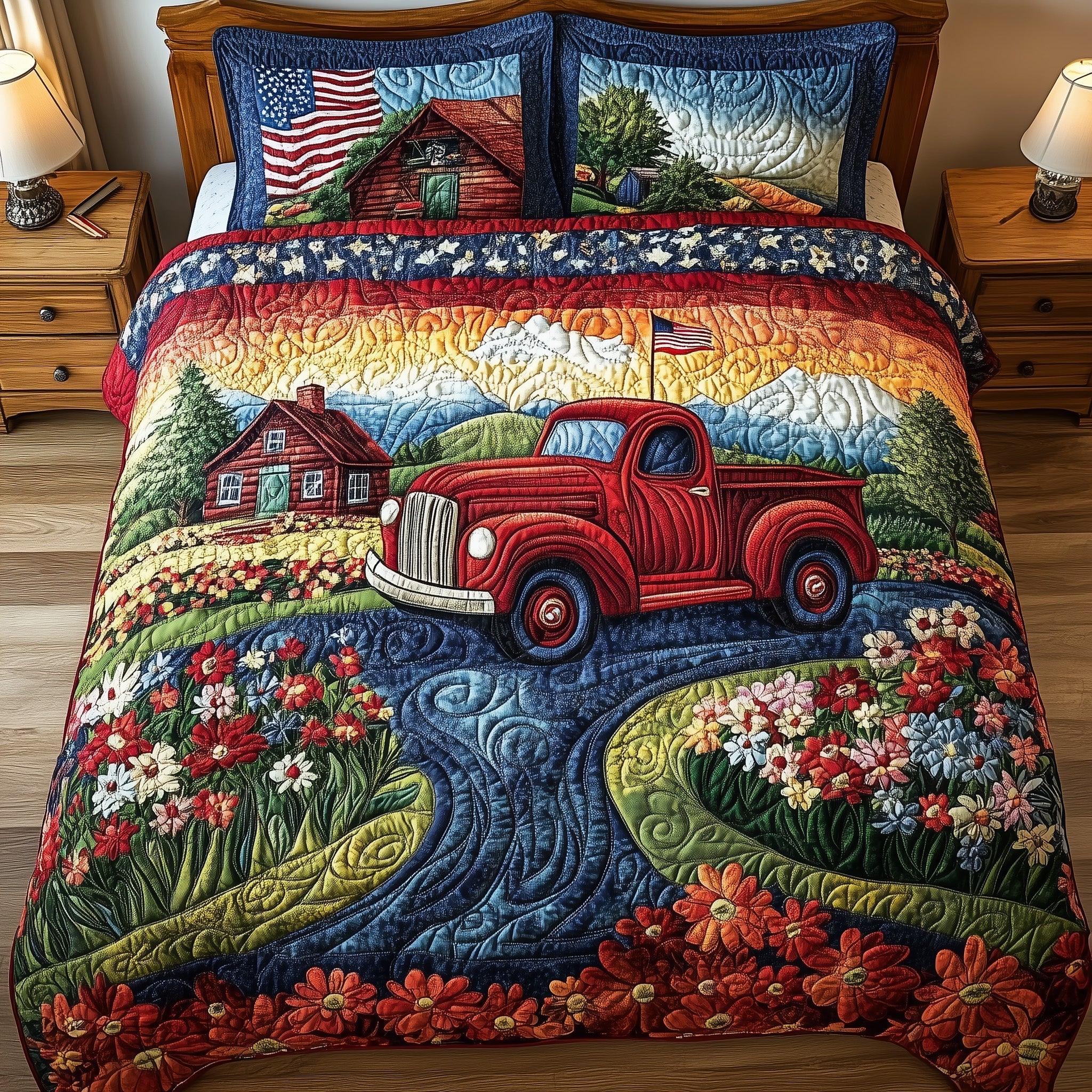 American Joyride 3-Piece Quilted Bedding Set GFTOTL3676