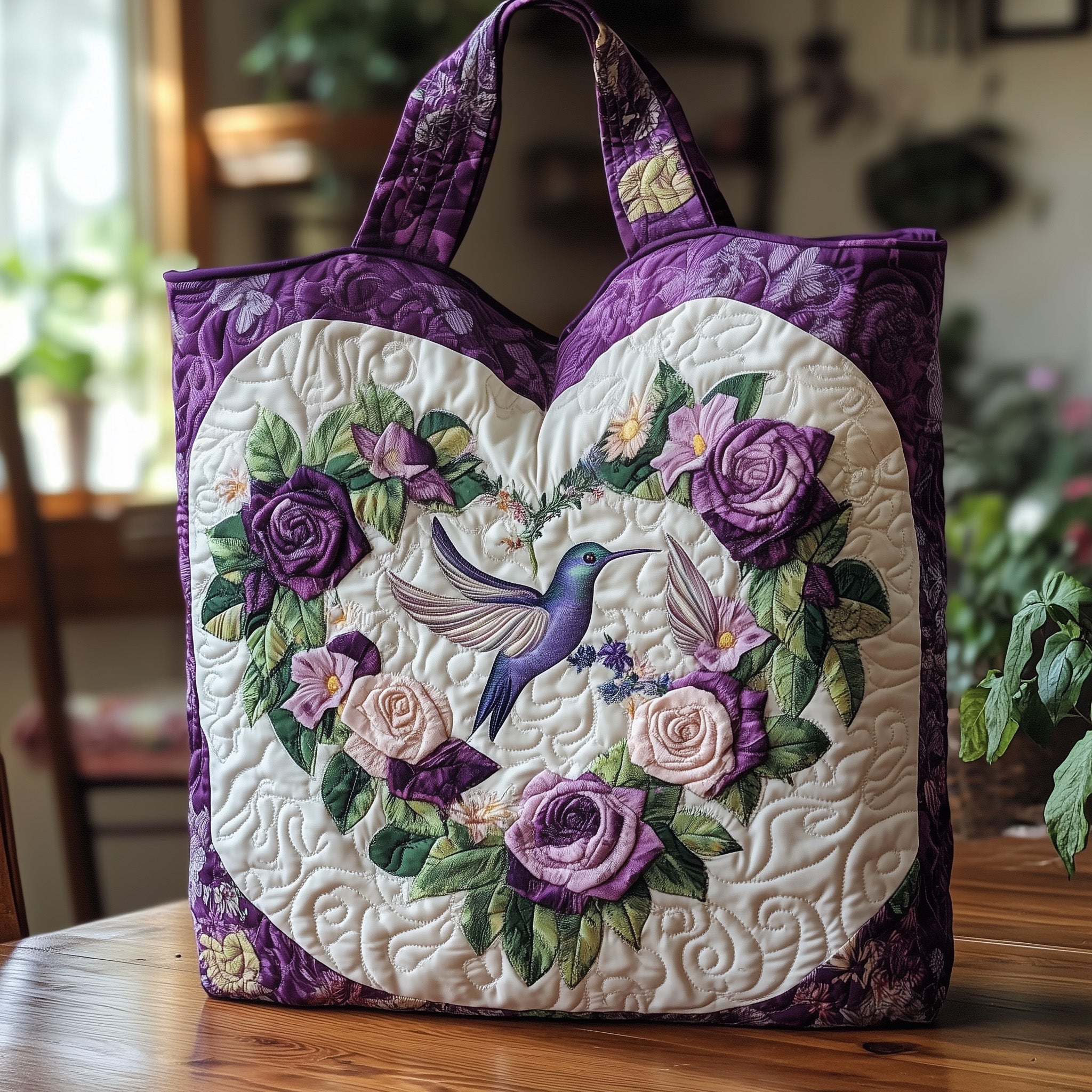 Hummingbirds Dance Quilted Tote Bag GFTOTL3744
