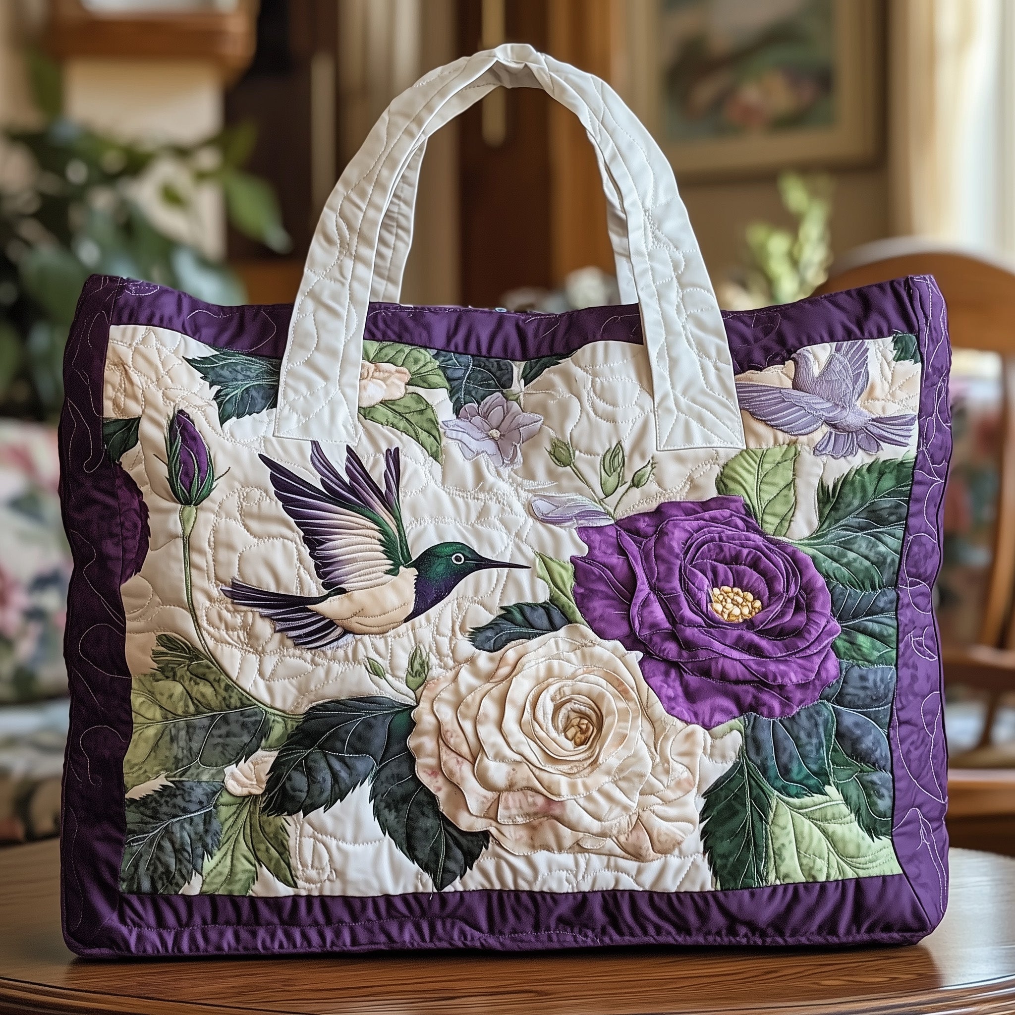 Hummingbirds Dance Quilted Tote Bag GFTOTL3748