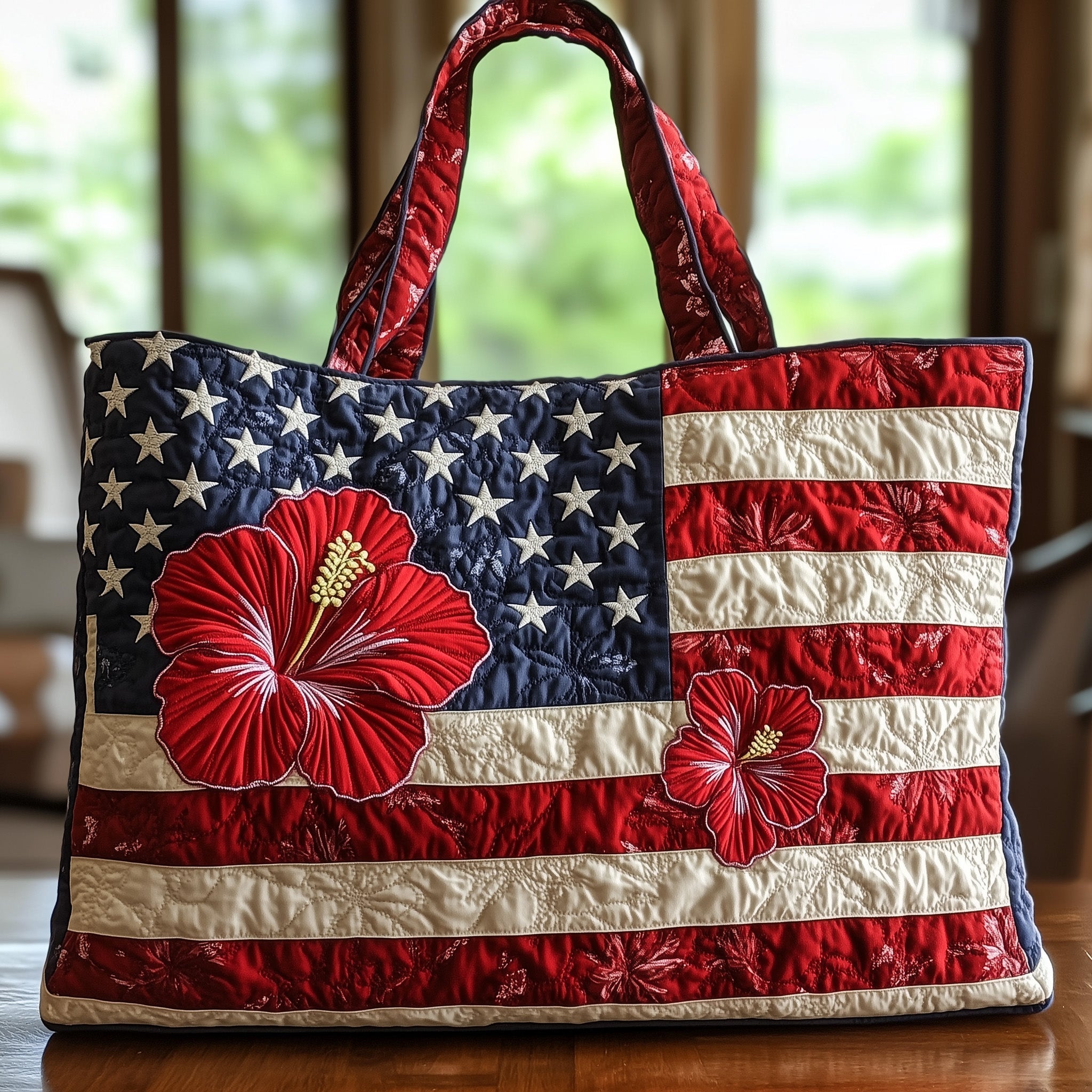 Hibiscus Glory Quilted Tote Bag GFTOTL3782
