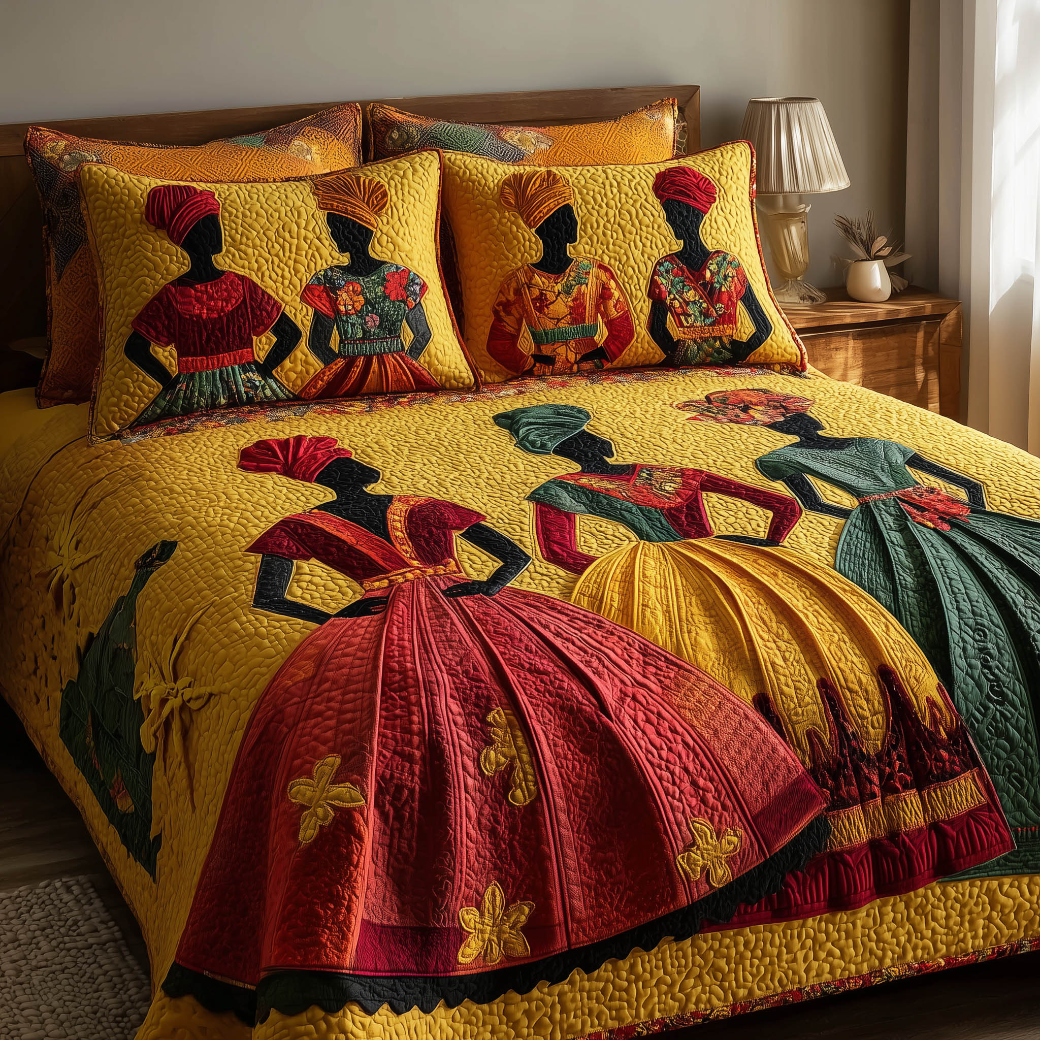 Golden Queens 3-Piece Quilted Bedding Set