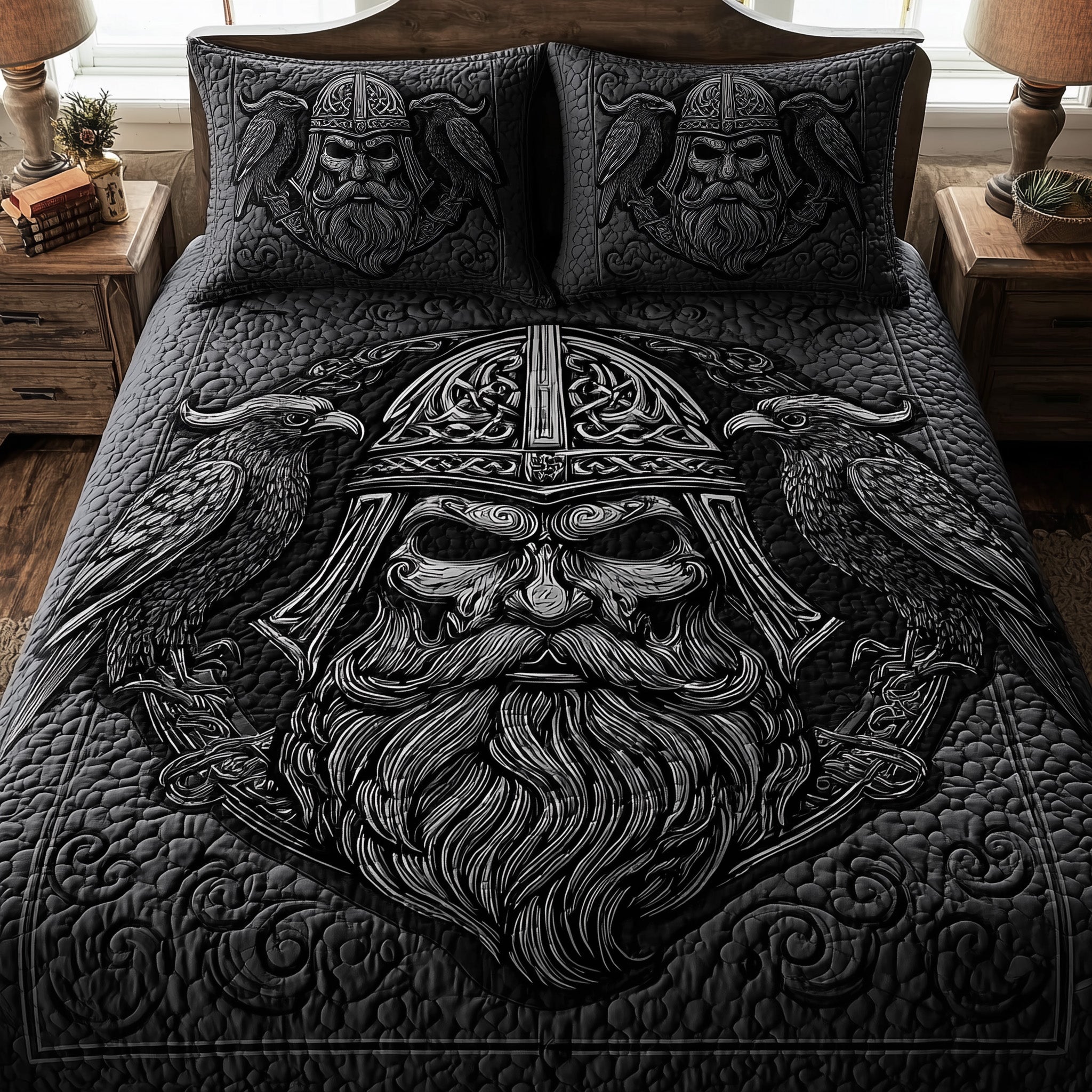 Viking God 3-Piece Quilted Bedding Set GFTOTL3942