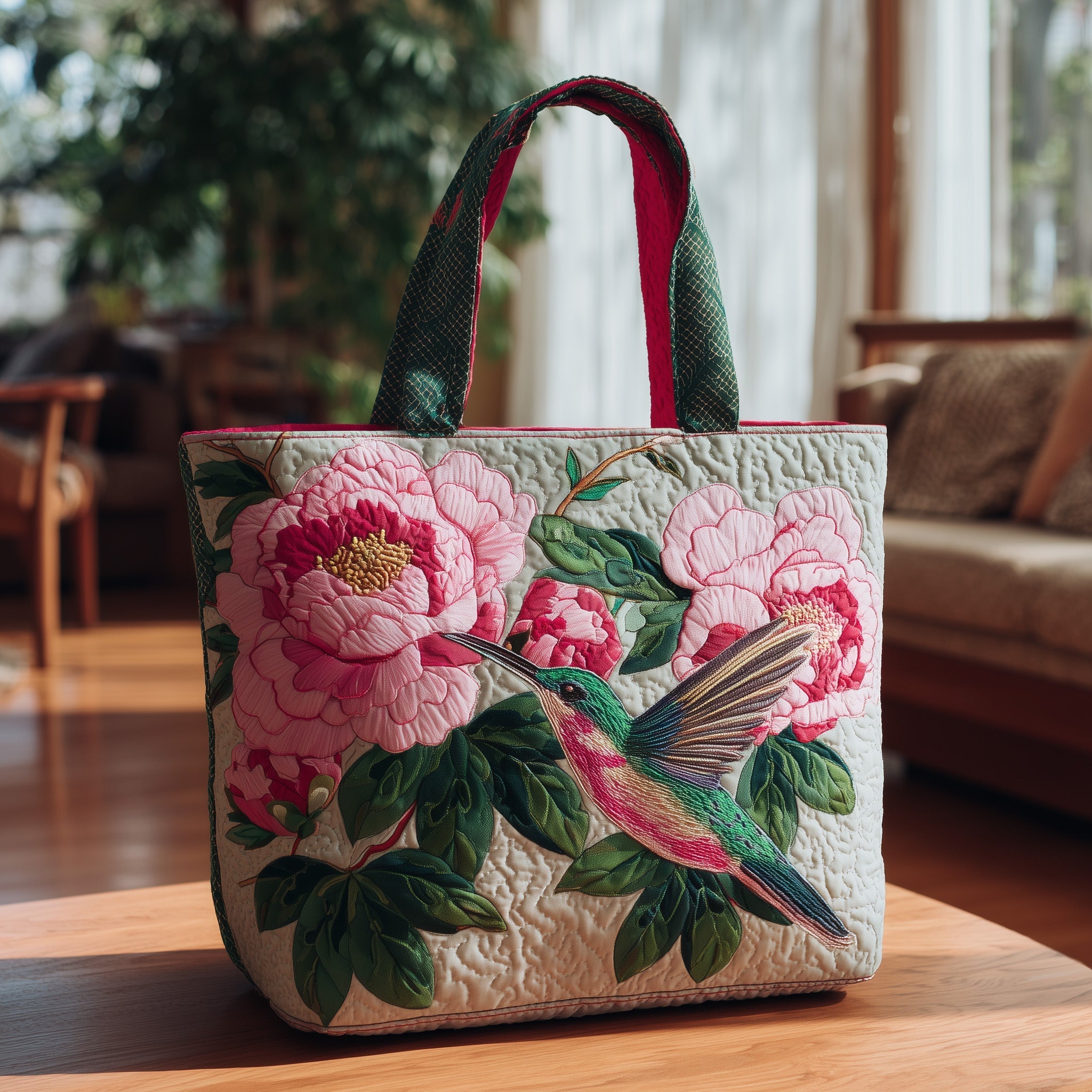 Elegant Peonies Quilted Tote Bag GFTOTL3979