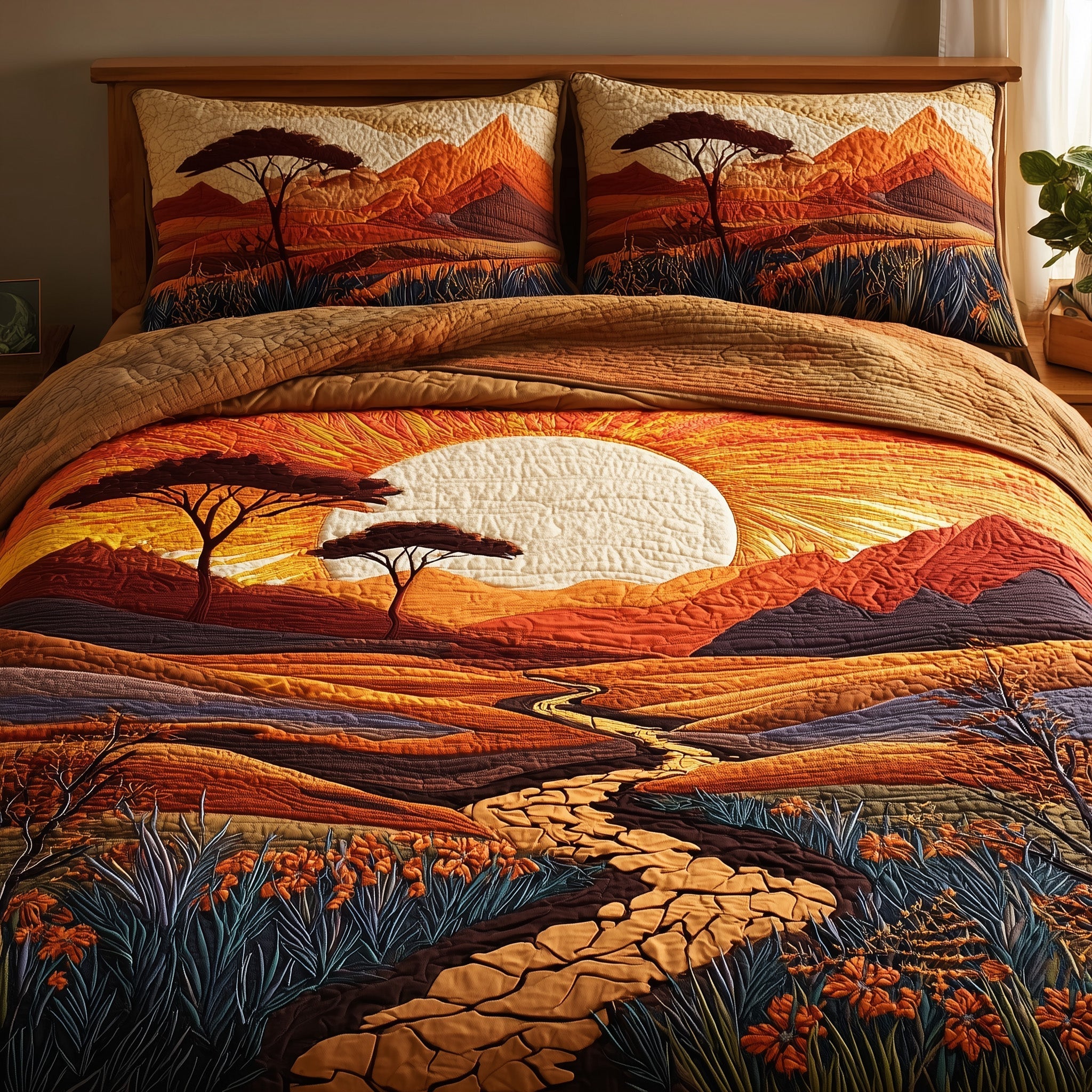 Dried Soil Motherland 3-Piece Quilted Bedding Set GFTOTL3991