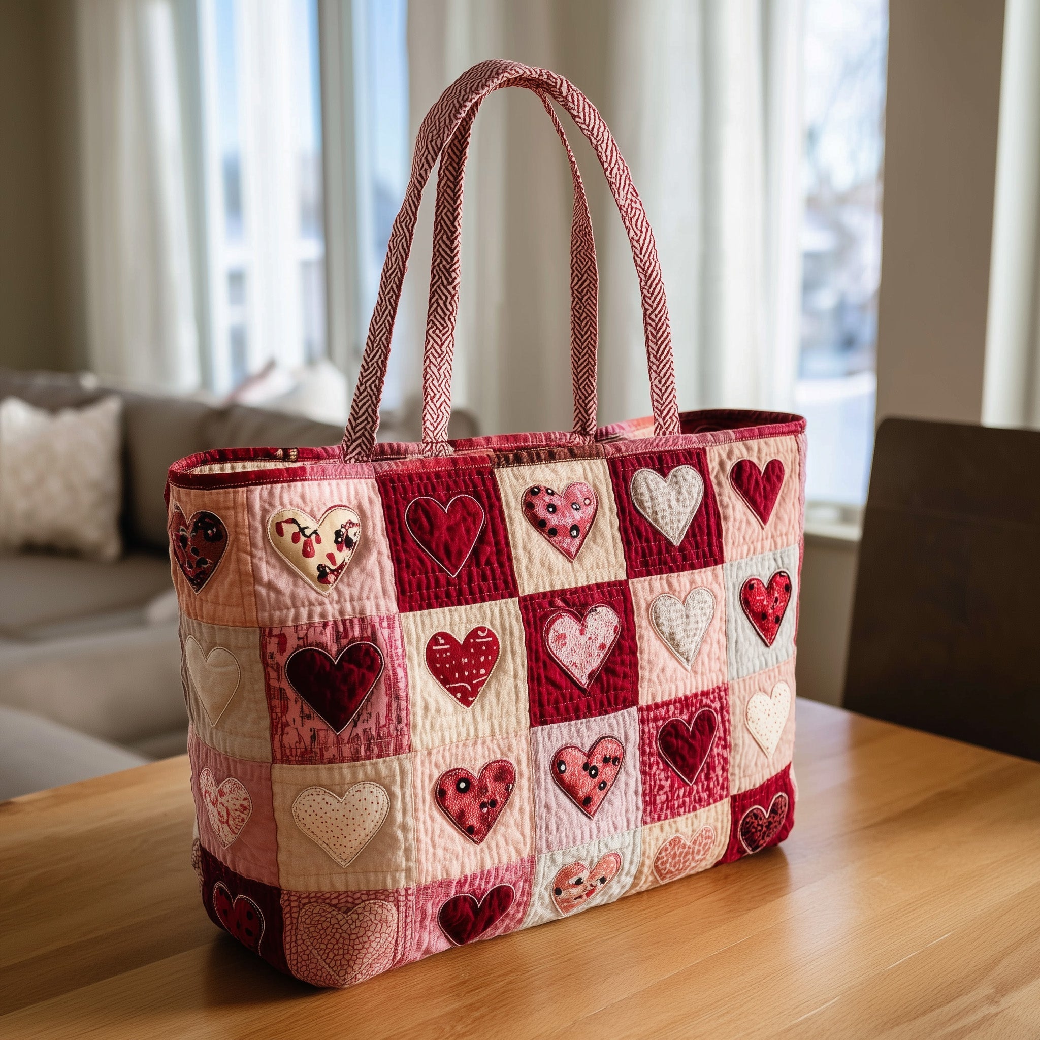Elegant Heart Quilted Tote Bag GFTOTL4007