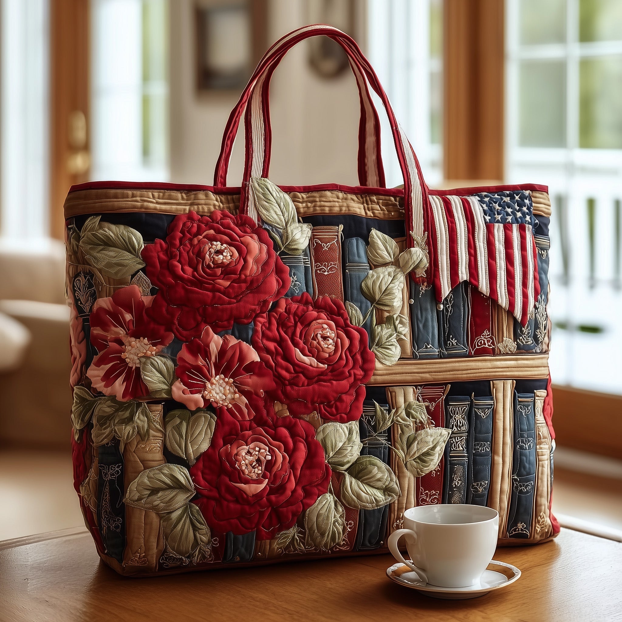 Book Nook Quilted Tote Bag GFTOTL4302