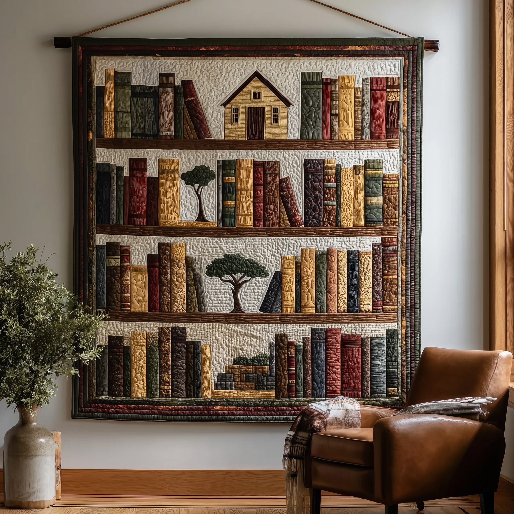 Africa Bookshelf Quilted Blanket GFTOTL4343