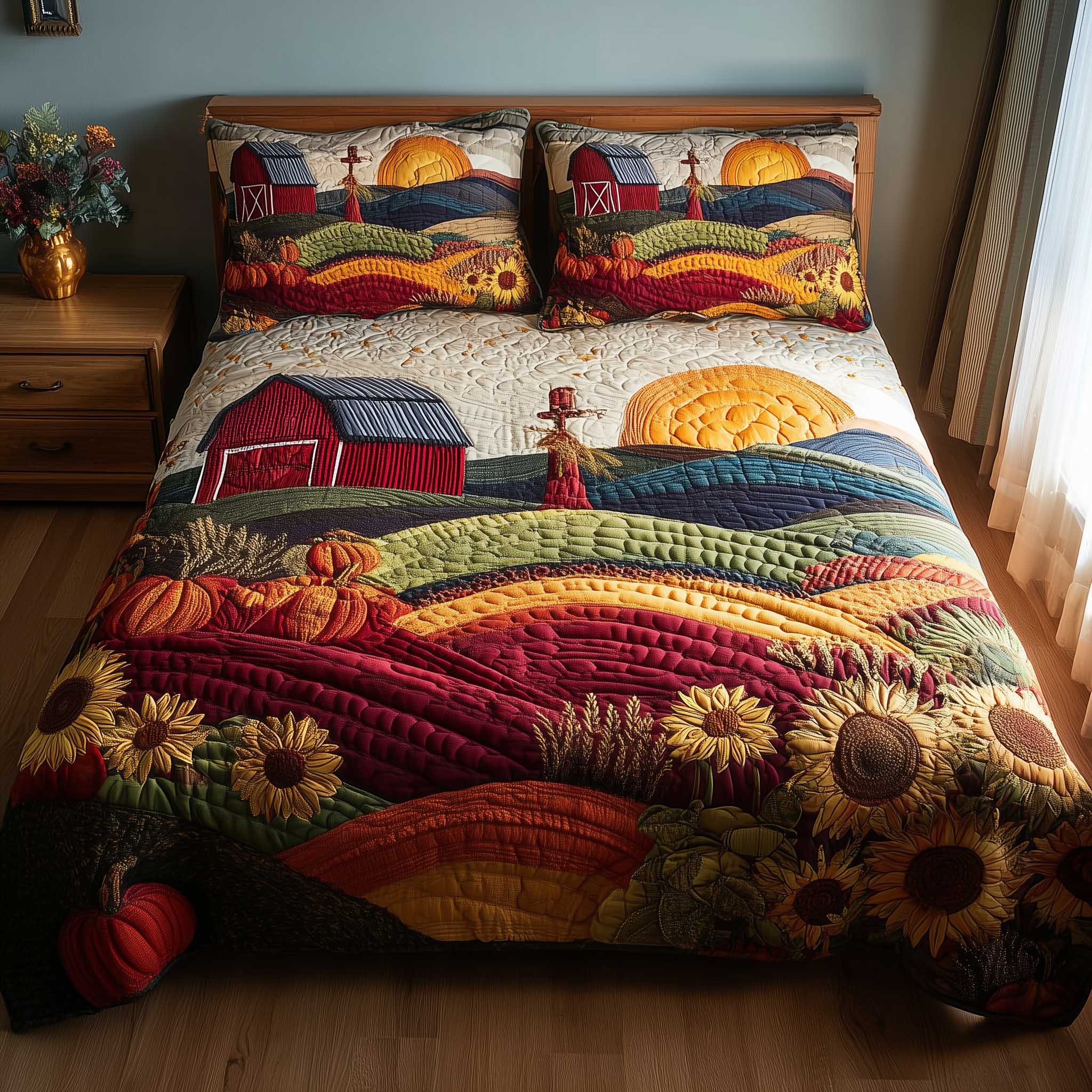 Harvest Farmhouse 3-Piece Quilted Bedding Set GFTOTL4508
