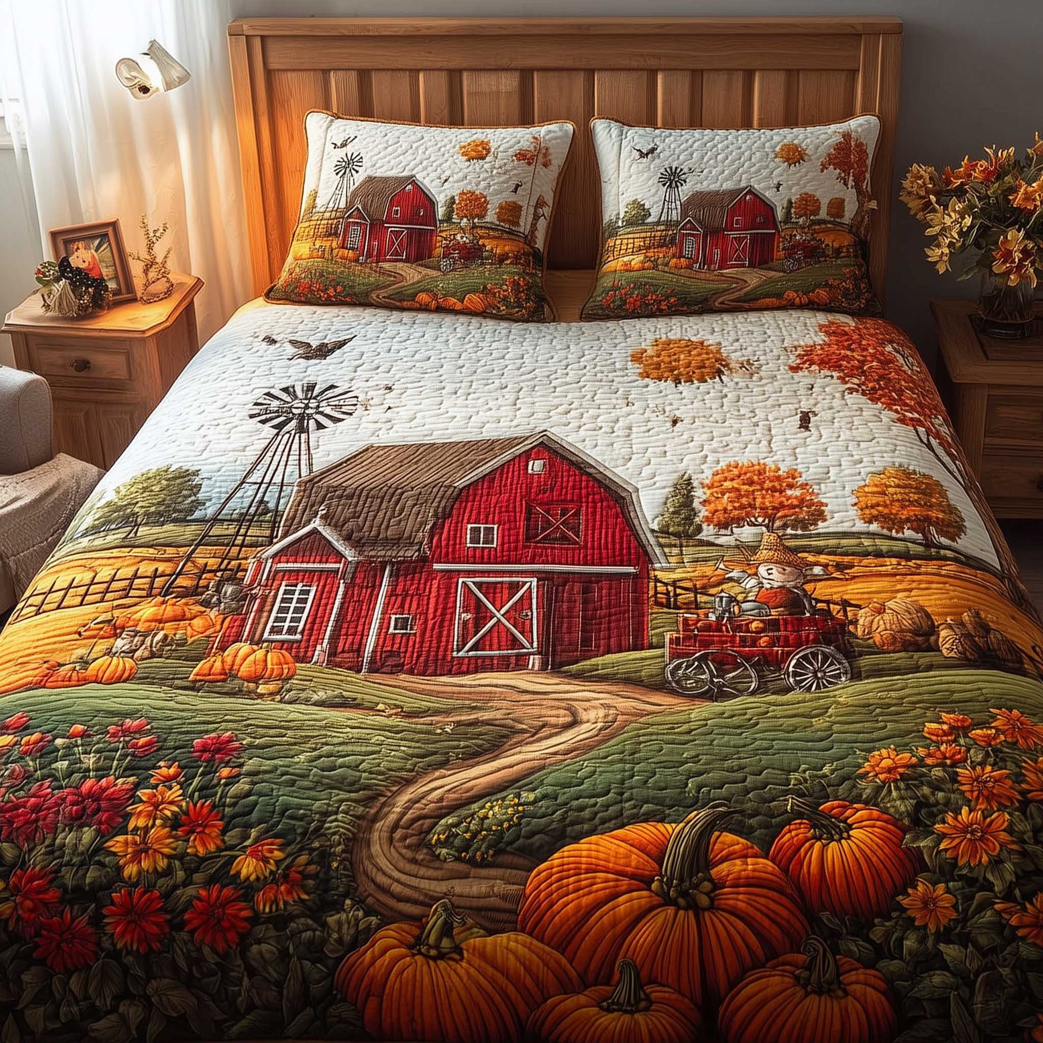Harvest Farmhouse 3-Piece Quilted Bedding Set GFTOTL4511