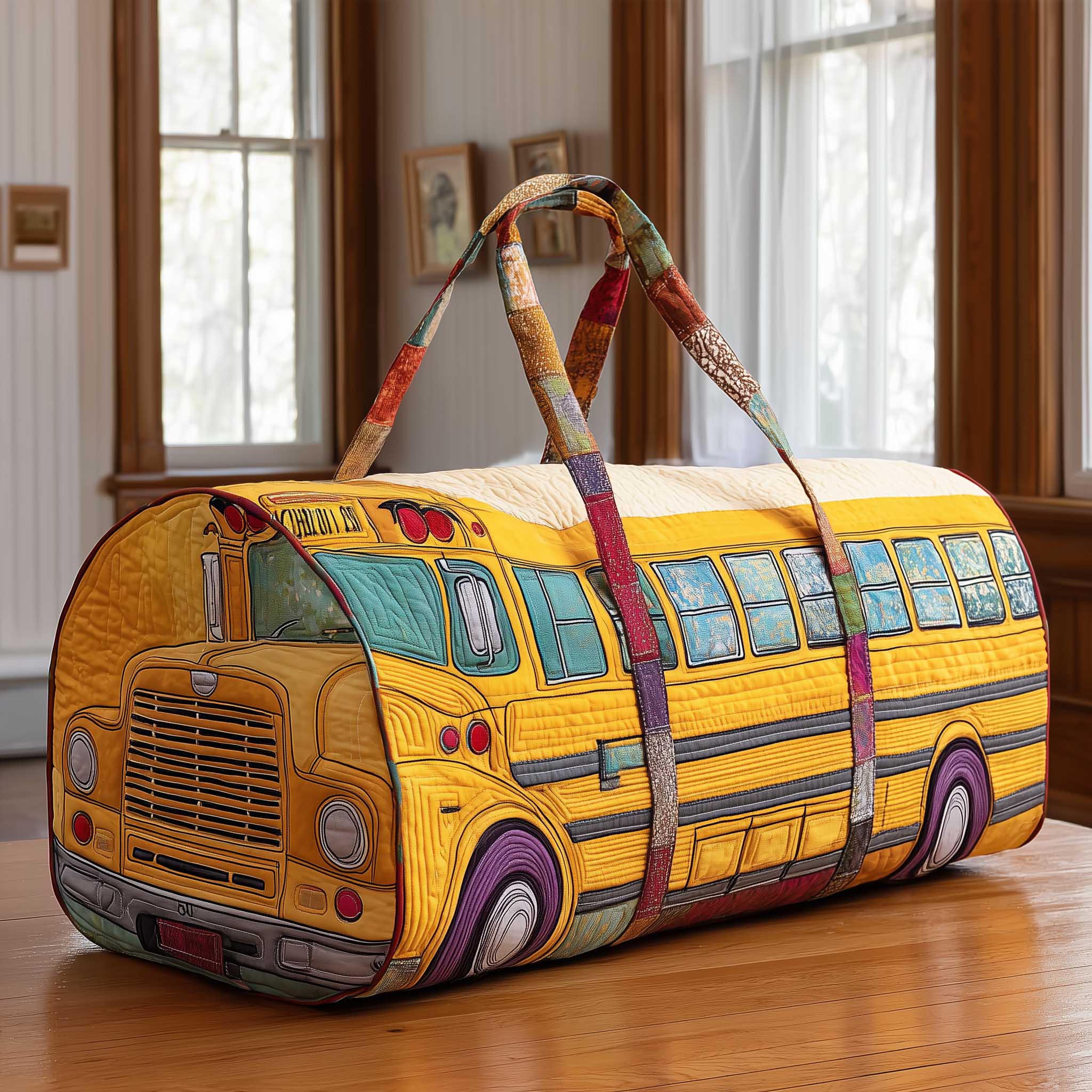 Vintage Bus Quilted Duffle Bag GFTOTL4513
