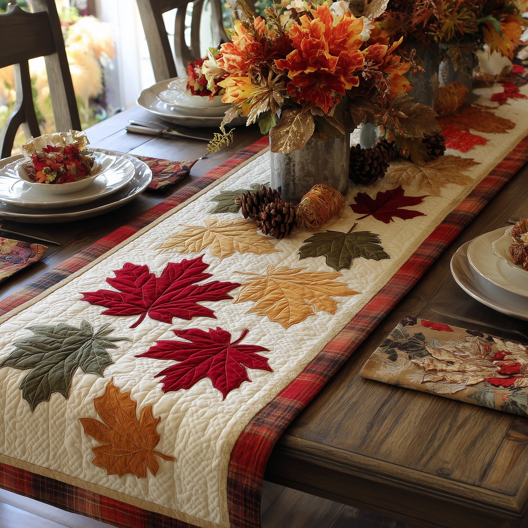 Maple Leaf Quilted Table Runner GFTOTL4612