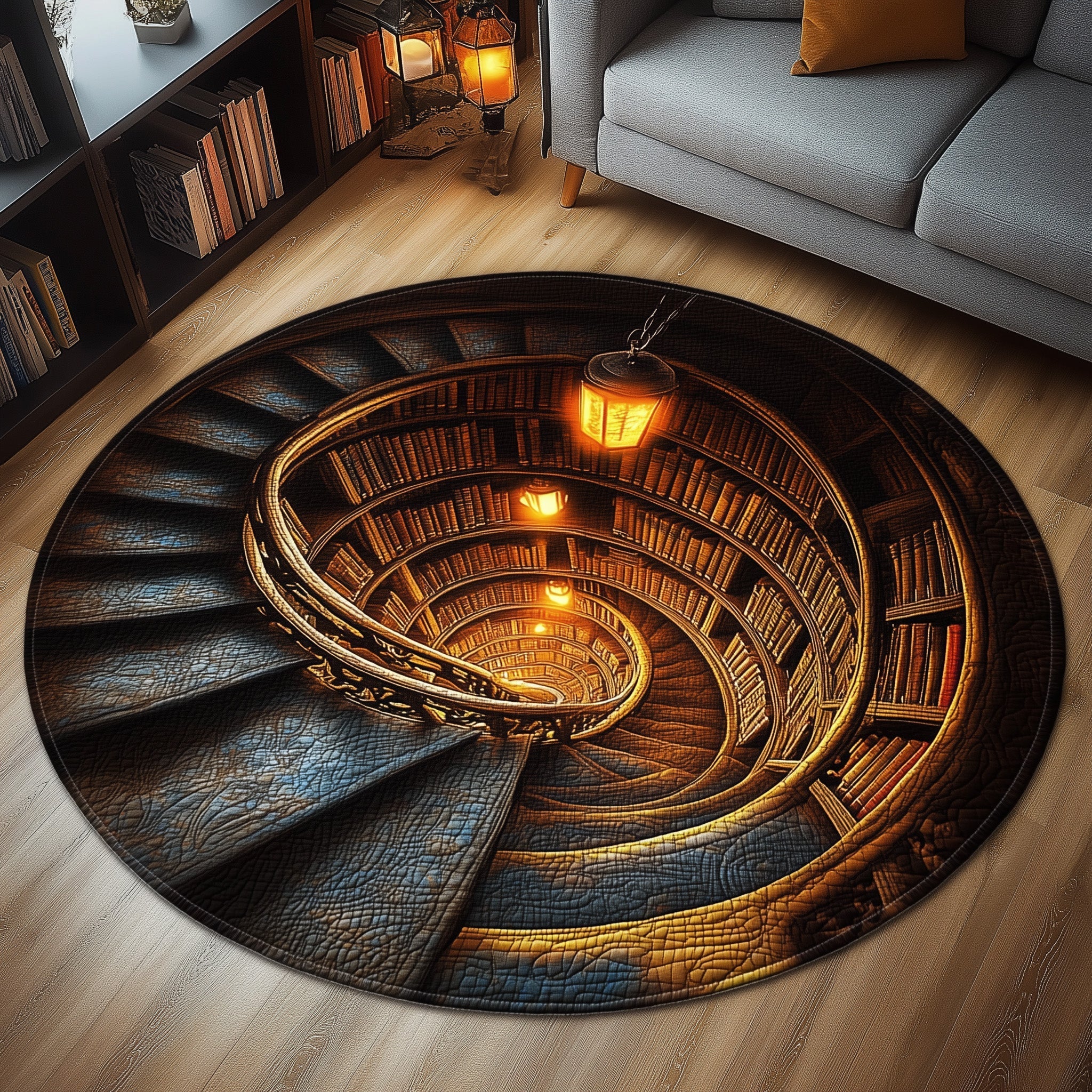Infinite Shelves Quilted Round Mat GFTOTL4933