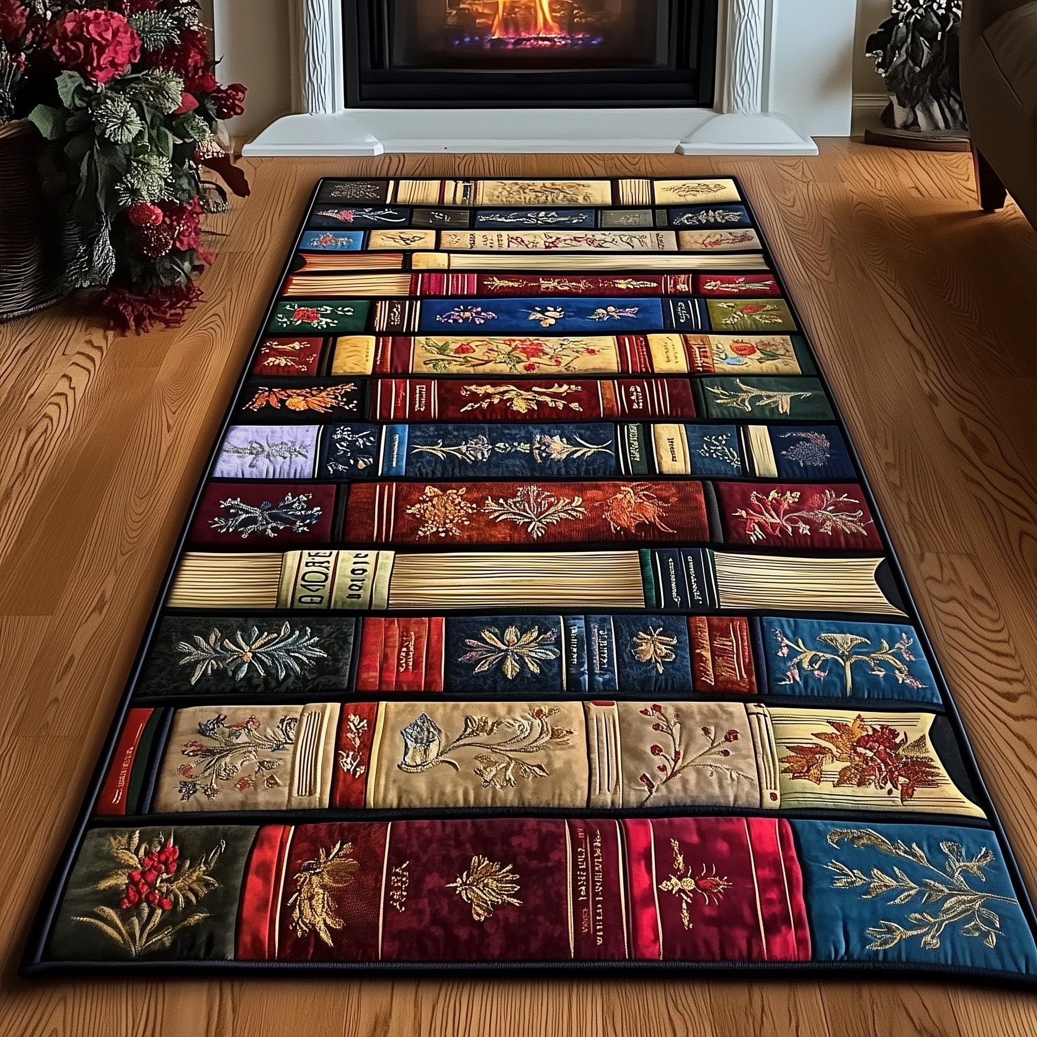 Antique Books Runner Rug GFTOTL4968