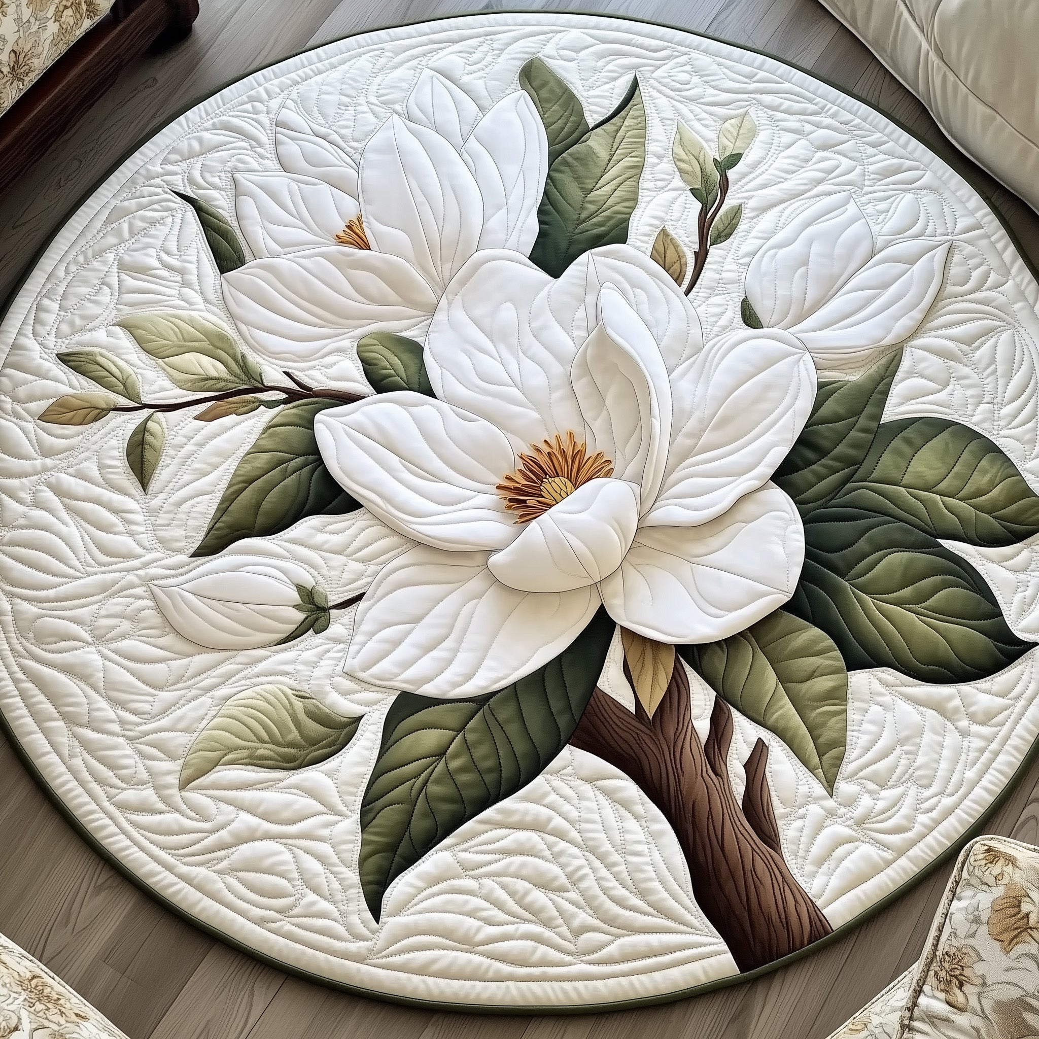 Elegant Blooms Quilted Round Mat GFTOTL5062