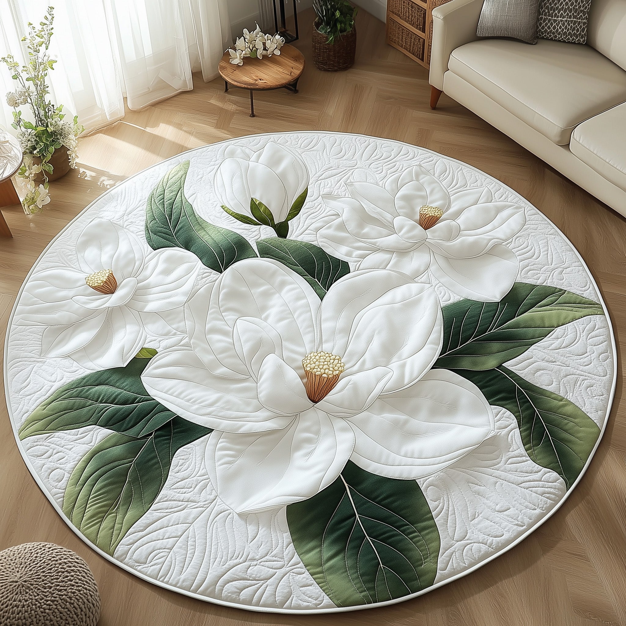 Elegant Blooms Quilted Round Mat GFTOTL5064