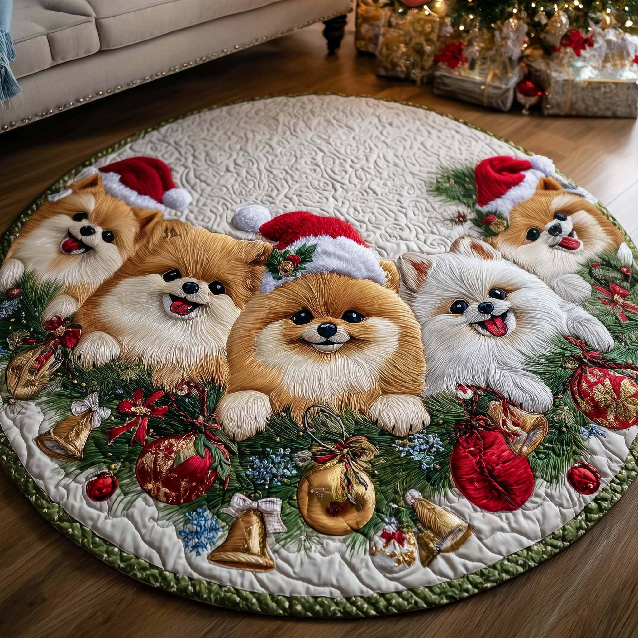 Jolly Pomeranian Round Mat GFTOTL5092