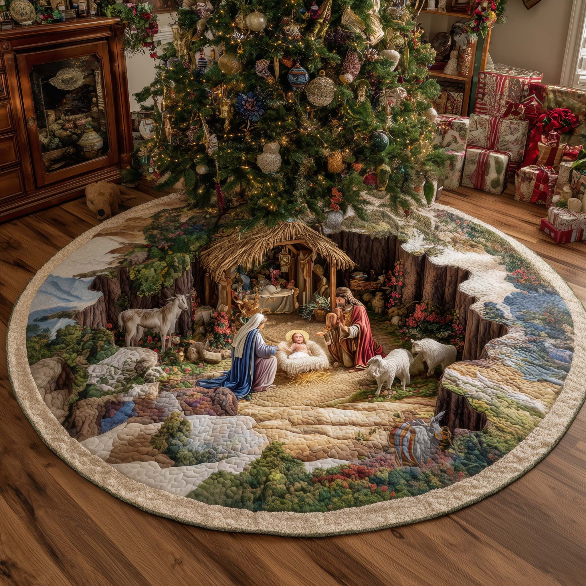 Nativity Scene Quilted Tree Skirt GFTOTL5253