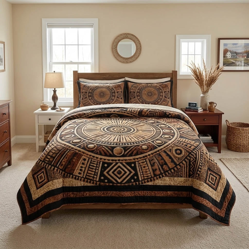 African Heritage 3-Piece Quilted Bedding Set GFTOTL5352