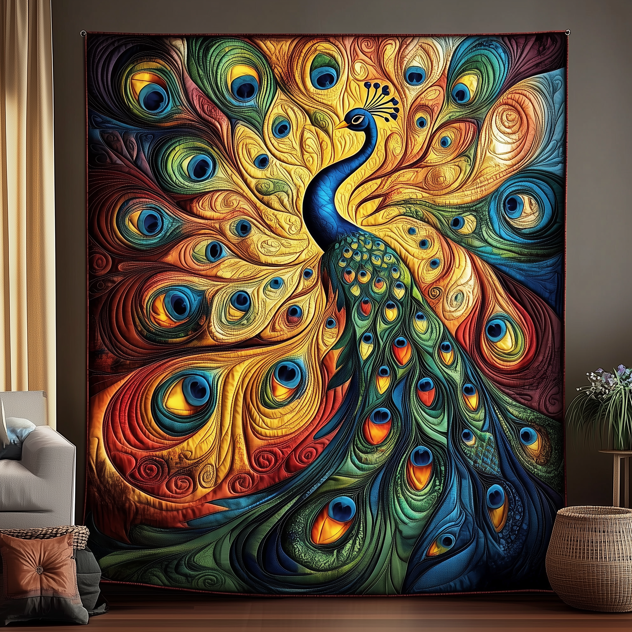Peacock Quilted Blanket GFTOTL704