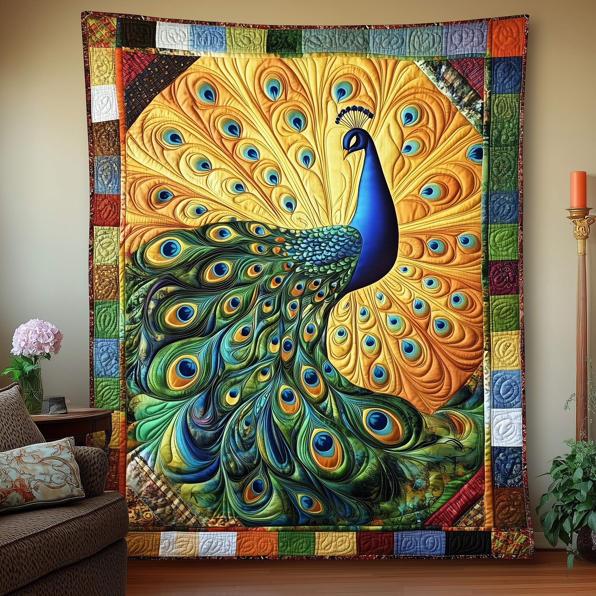 Peacock Quilted Blanket GFTOTL709