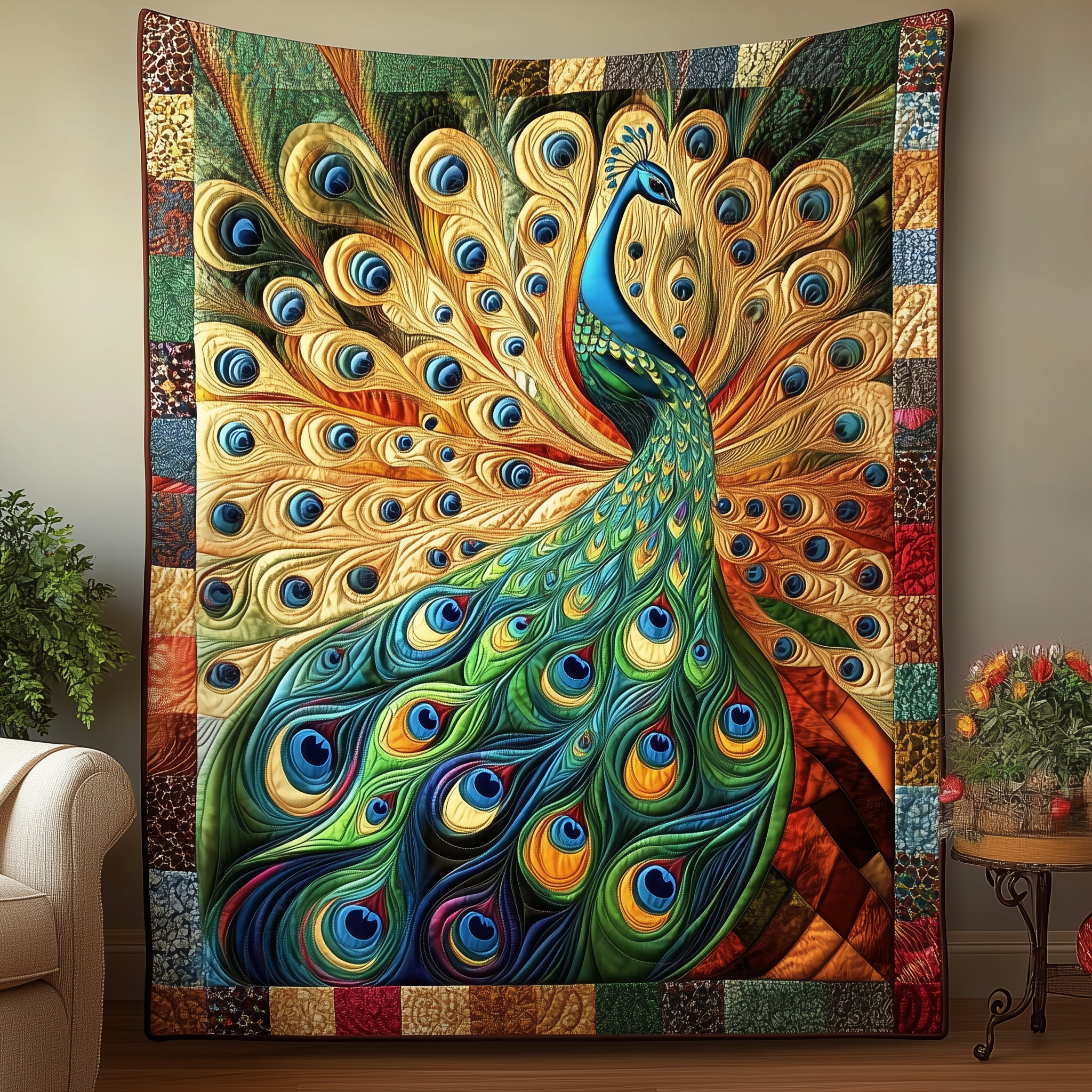 Peacock Quilted Blanket GFTOTL710