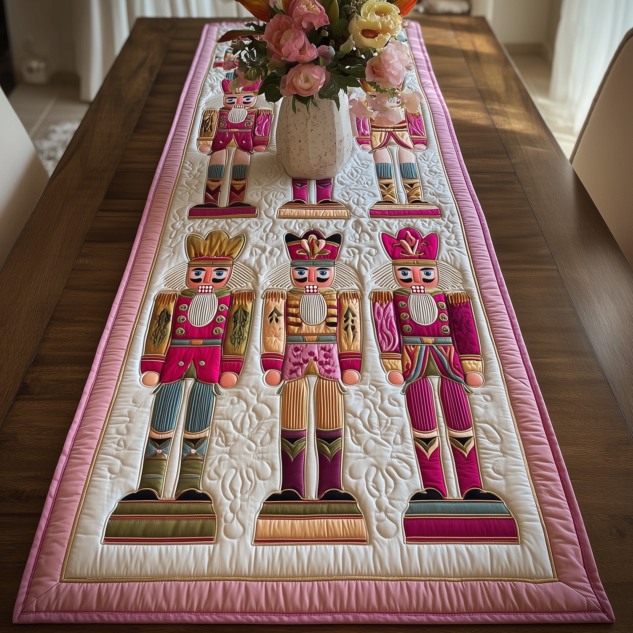 Pink Parade Nutcracker Quilted Table Runner GFTOTP10195