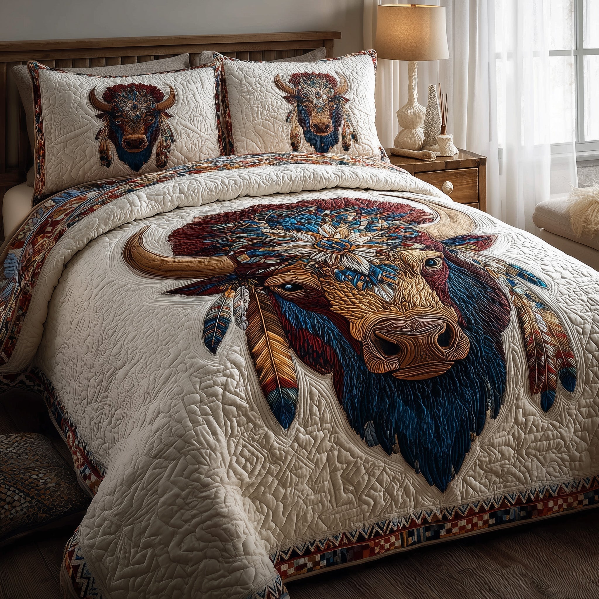 Majestic Bison 3-Piece Quilted Bedding Set GFTOTP10224