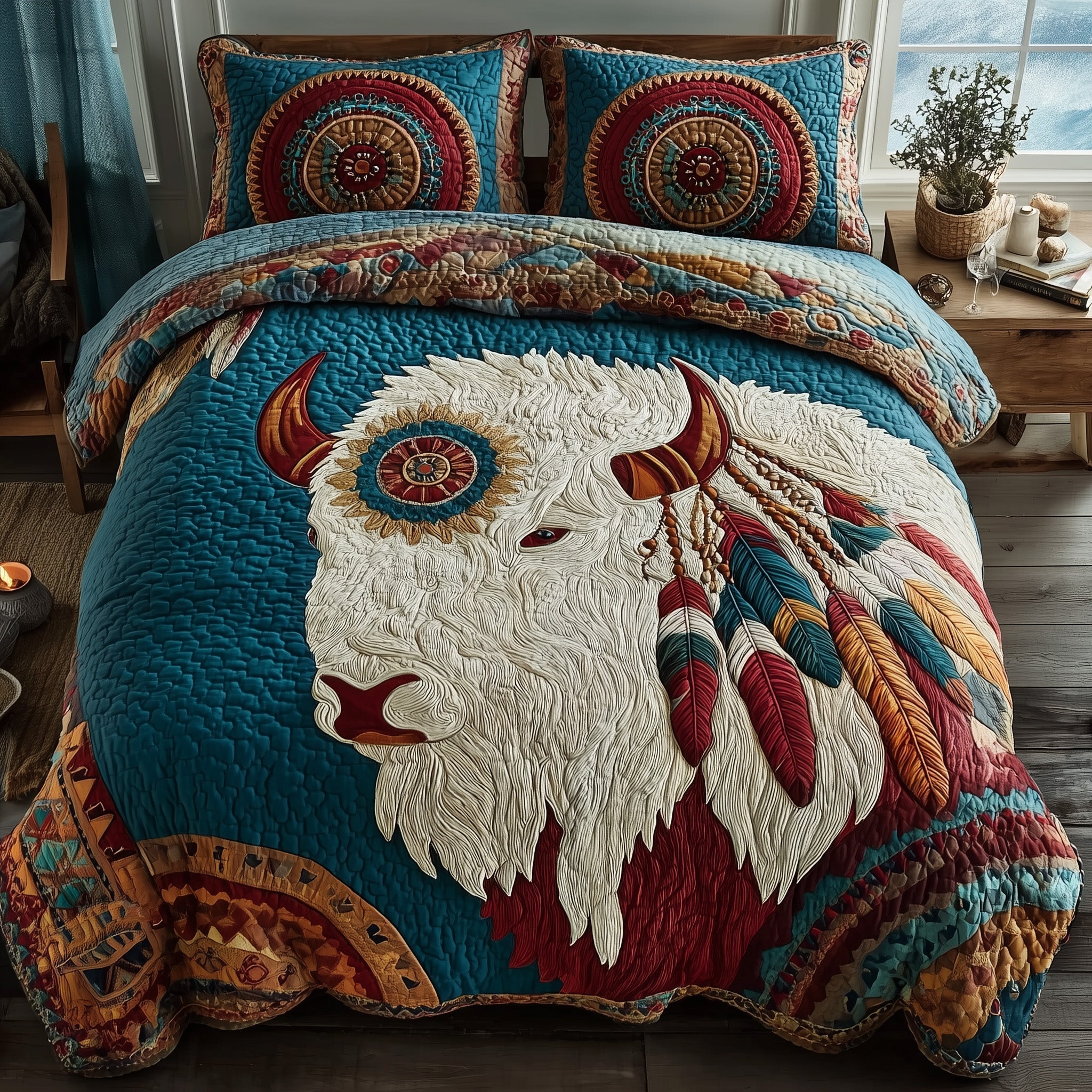 Majestic Bison 3-Piece Quilted Bedding Set GFTOTP10229