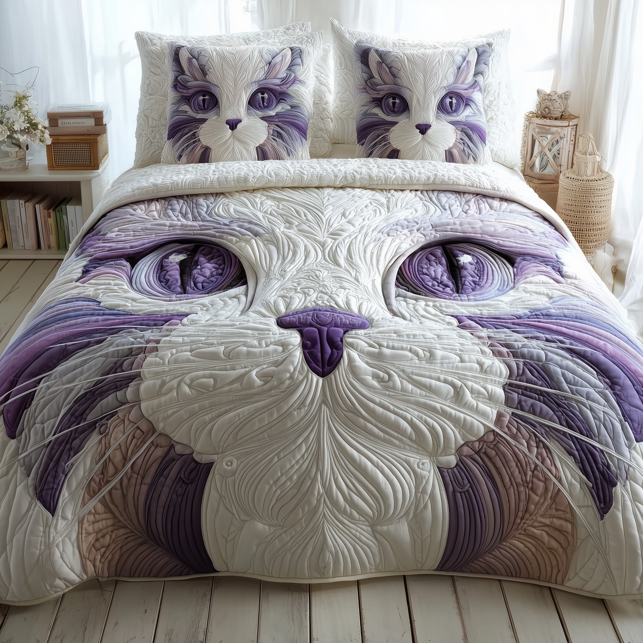 Catitude 3-Piece Quilted Bedding Set GFTOTP10334