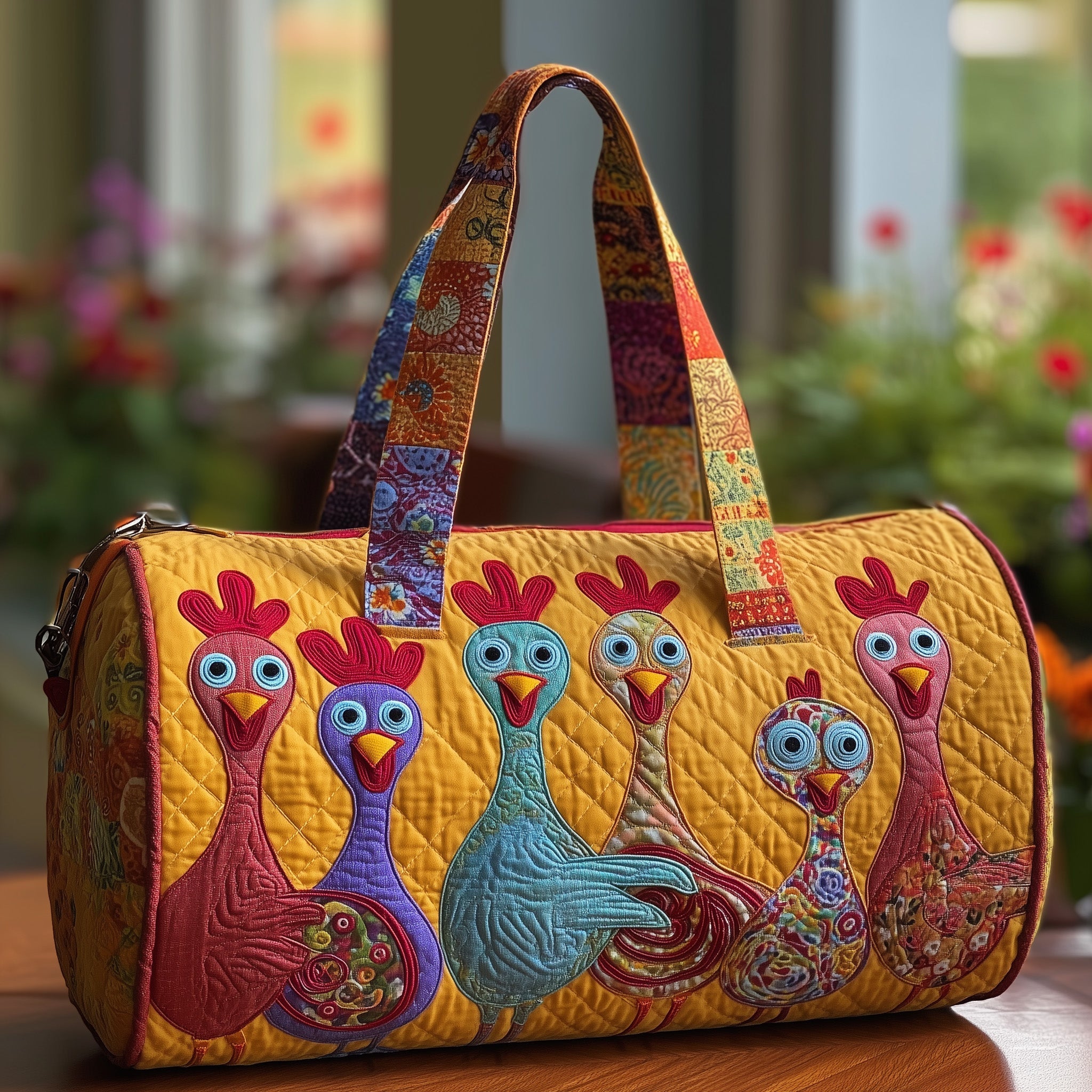 Funky Chicken Quilted Duffle Bag GFTOTP10350